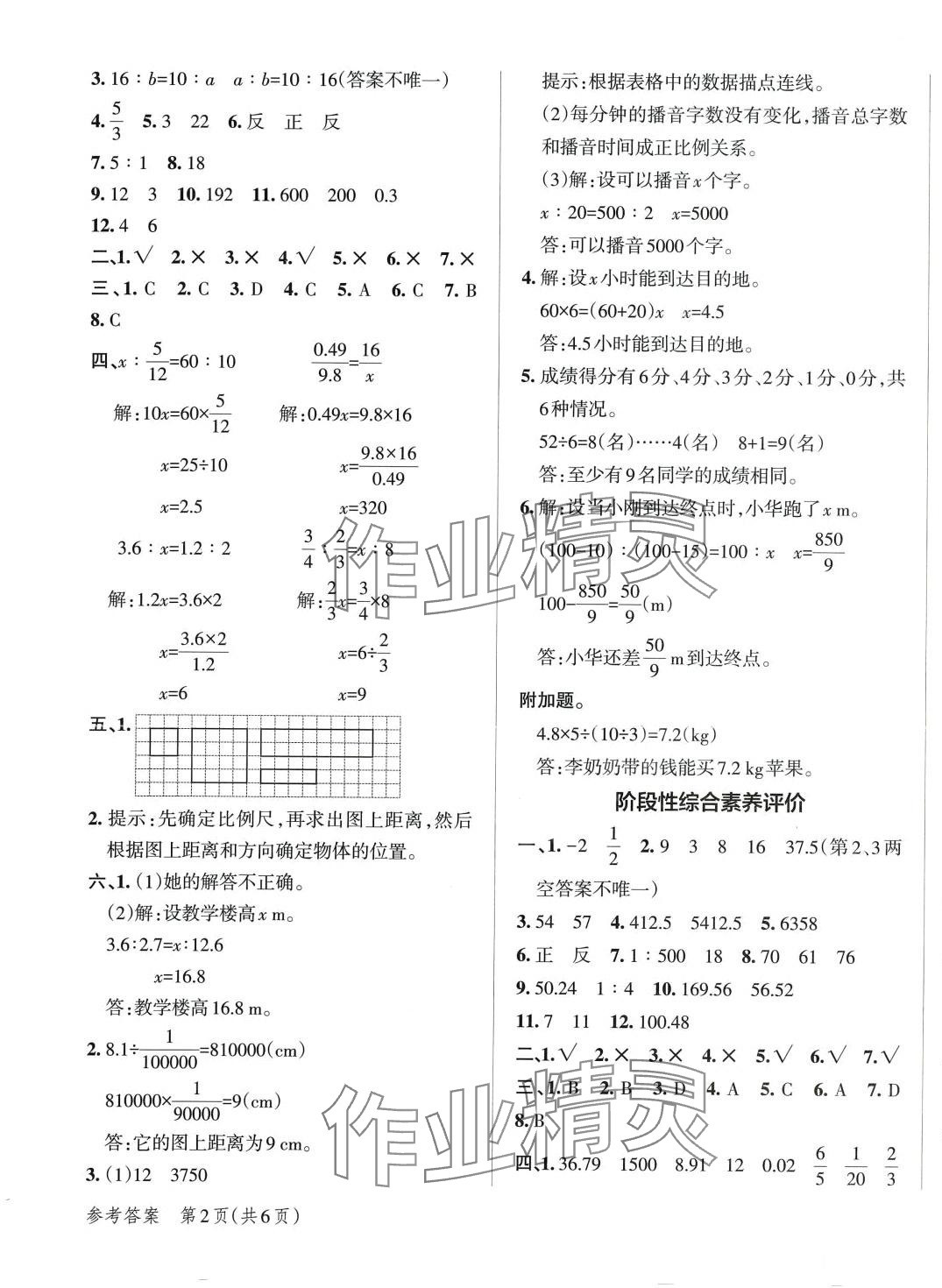 2024年小學(xué)學(xué)霸單元期末標(biāo)準(zhǔn)卷六年級(jí)數(shù)學(xué)下冊(cè)人教版 第3頁(yè)