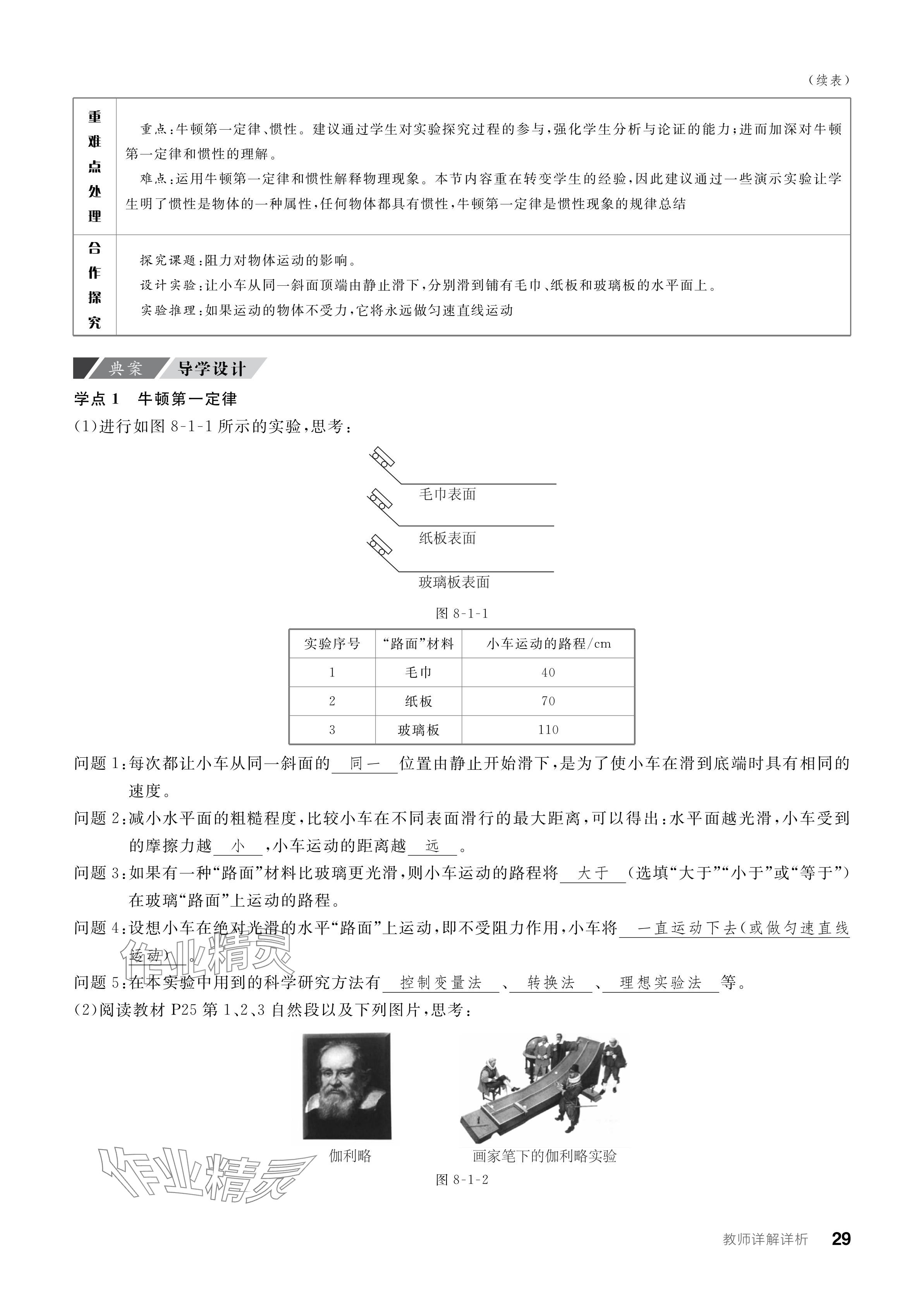 2024年全品學(xué)練考八年級物理下冊教科版 參考答案第29頁