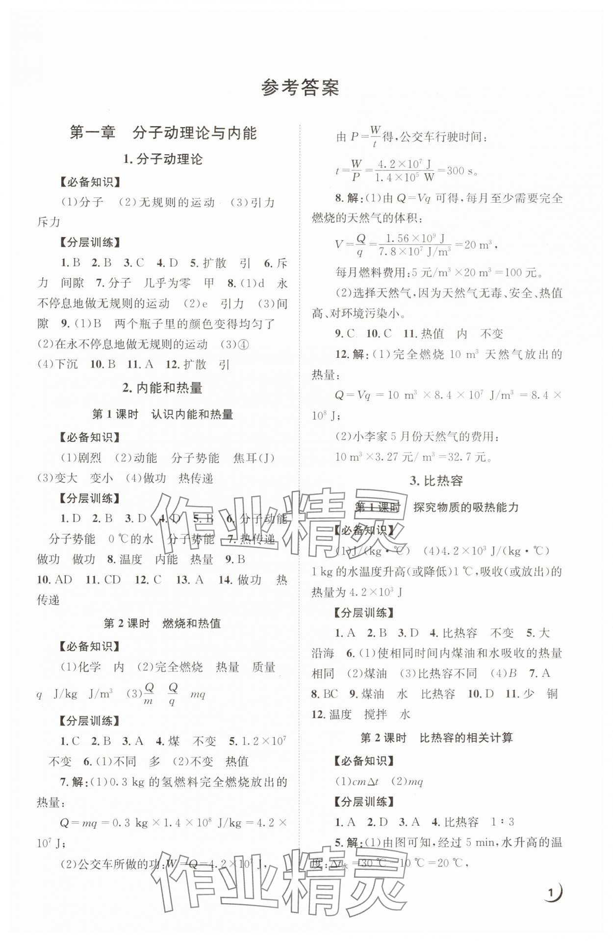 2024年全效學(xué)習(xí)學(xué)業(yè)評(píng)價(jià)方案九年級(jí)物理全一冊(cè)教科版 第1頁(yè)