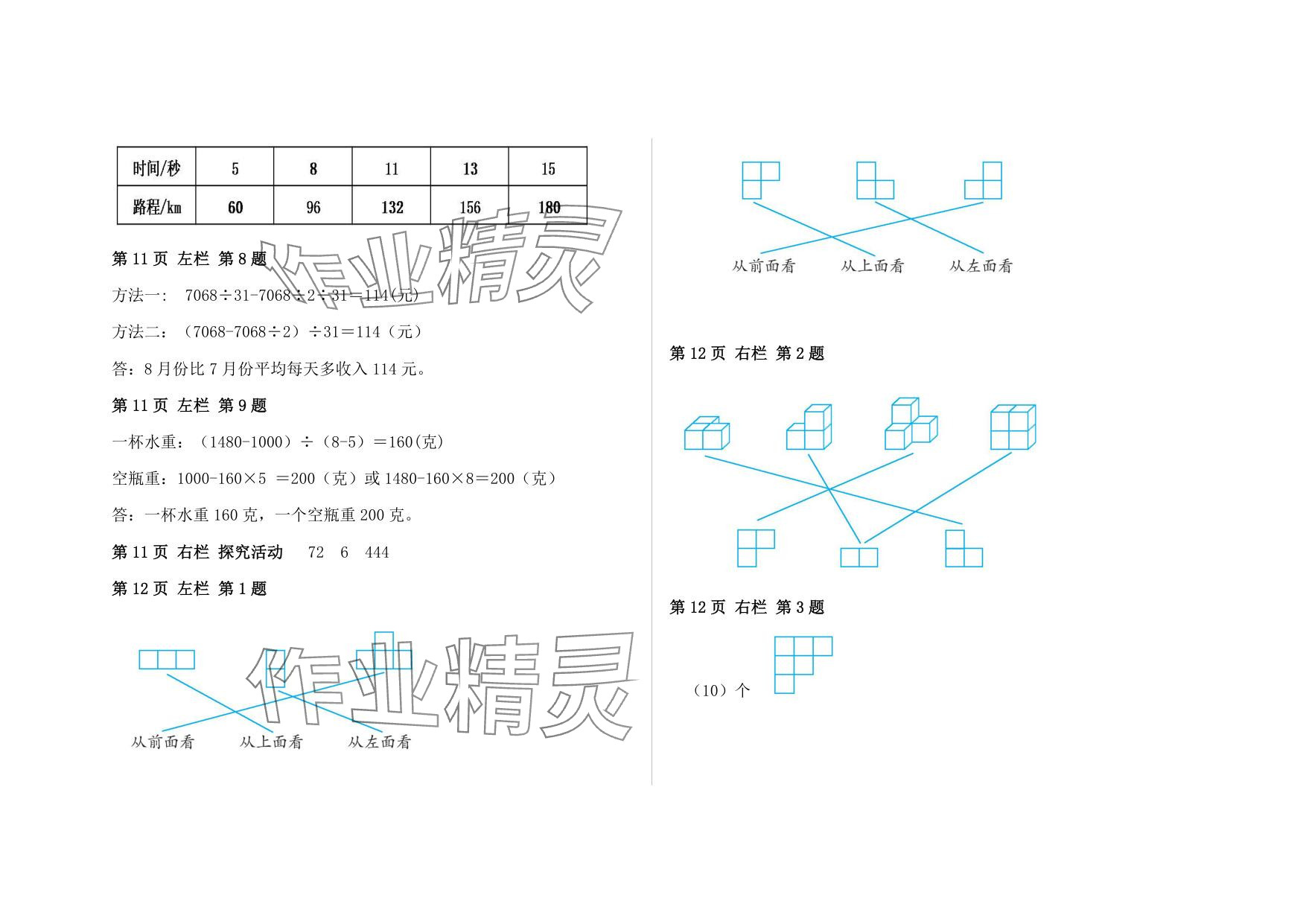 2025年暑假作業(yè)安徽少年兒童出版社四年級(jí)數(shù)學(xué)人教版 參考答案第5頁(yè)