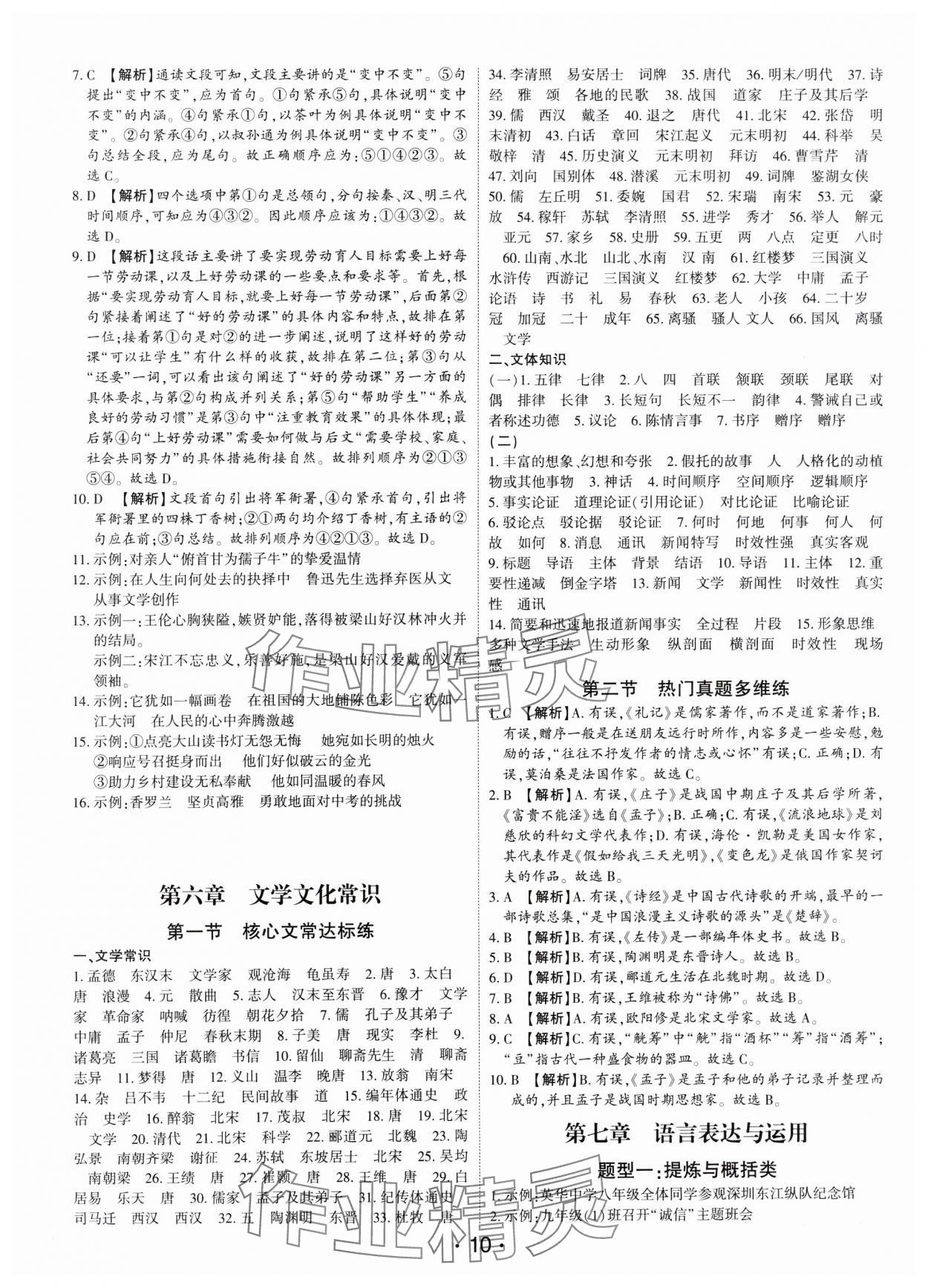 2025年语文总复习深圳专版 第10页