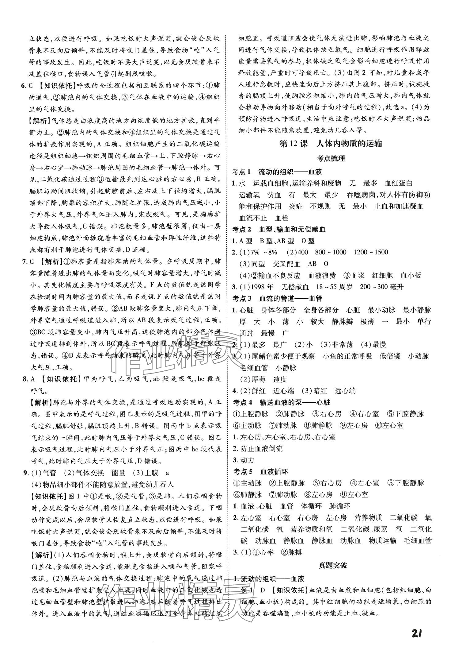 2024年一步名校中考总复习生物&nbsp;第21页