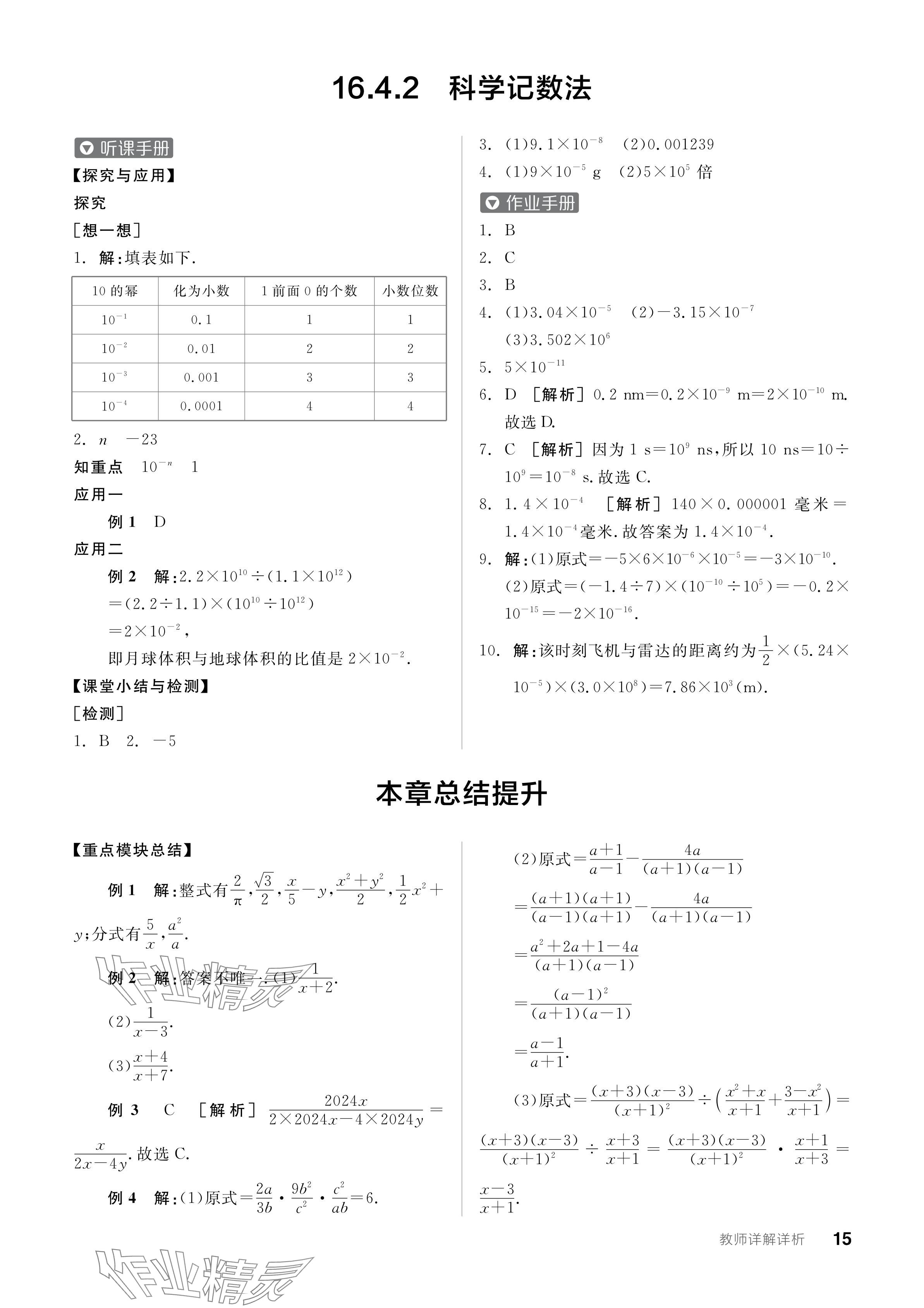 2024年全品学练考八年级数学下册华师大版 参考答案第15页