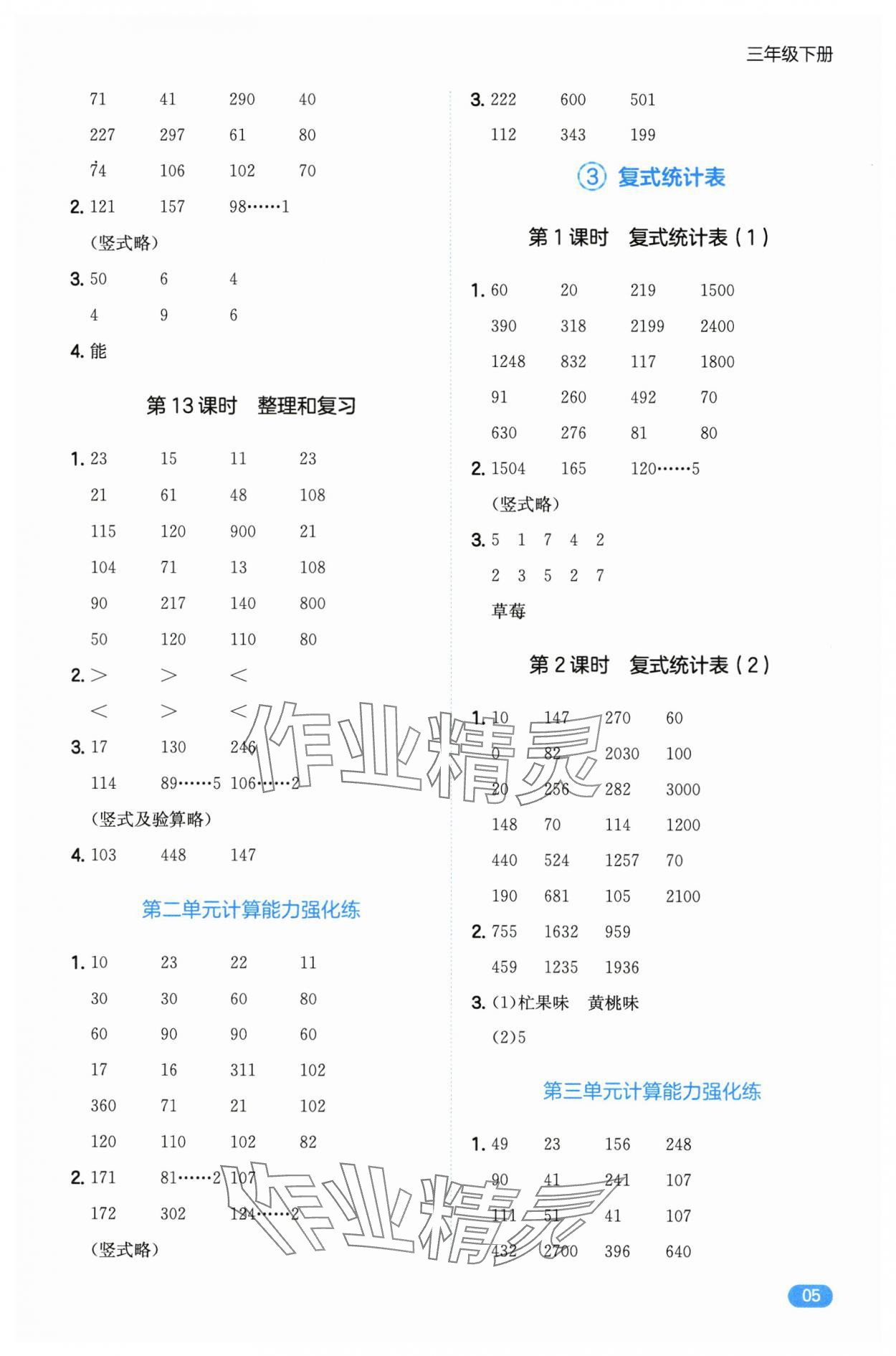 2025年一本計算能力訓練100分三年級數學下冊人教版 第5頁