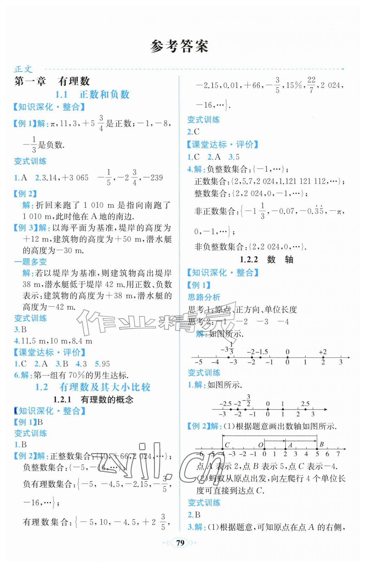 2026年人教金学典同步解析与测评七年级数学上册人教版福建专版&nbsp;第1页