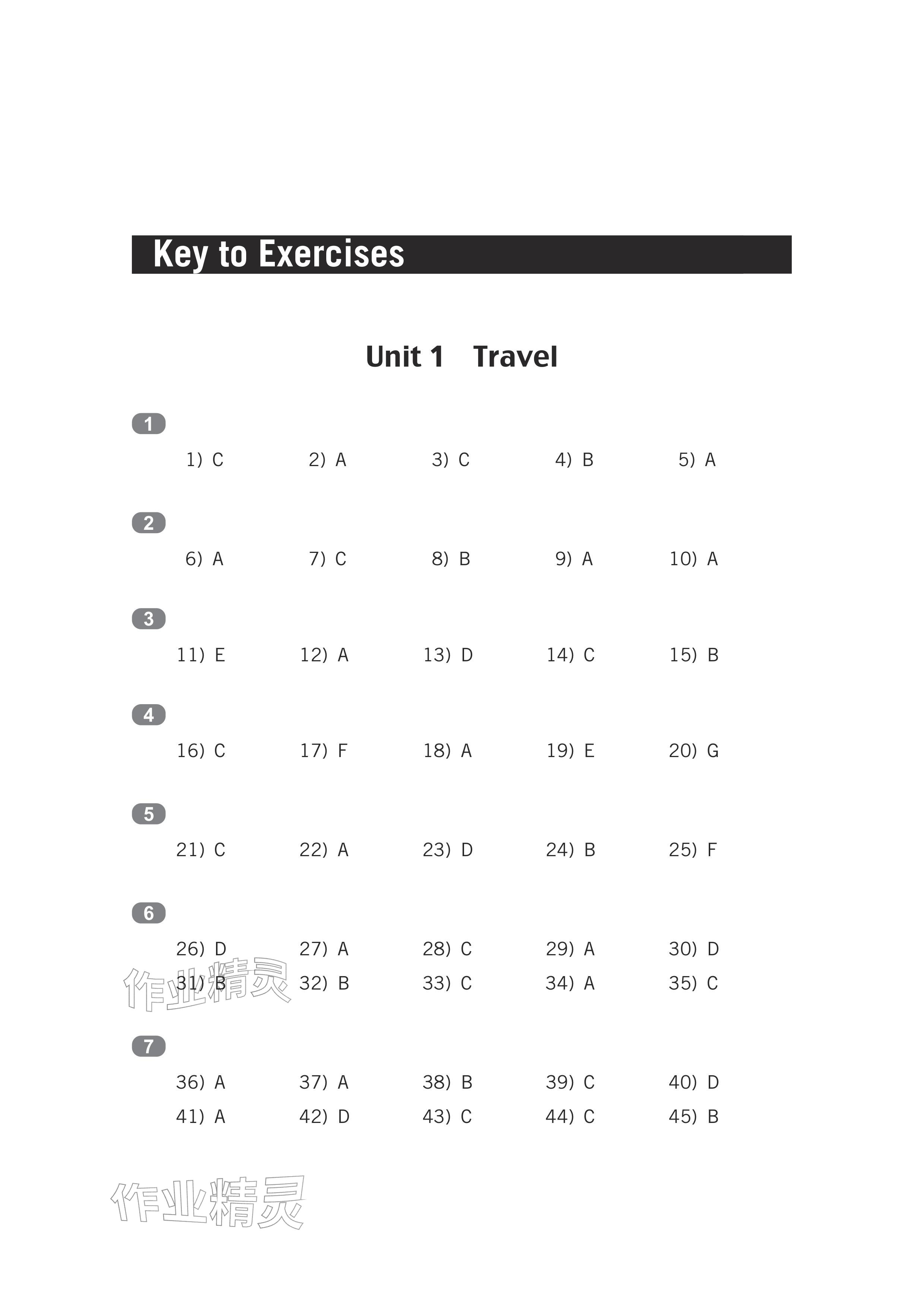 2026年英语练习册高等教育出版社中职基础模块第三版&nbsp;参考答案第1页