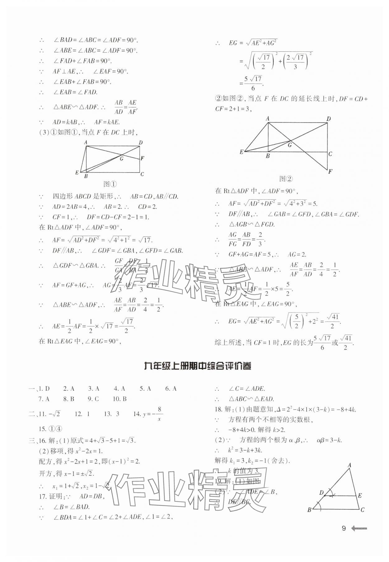 2024年節(jié)節(jié)高大象出版社九年級數學全一冊北師大版 第9頁