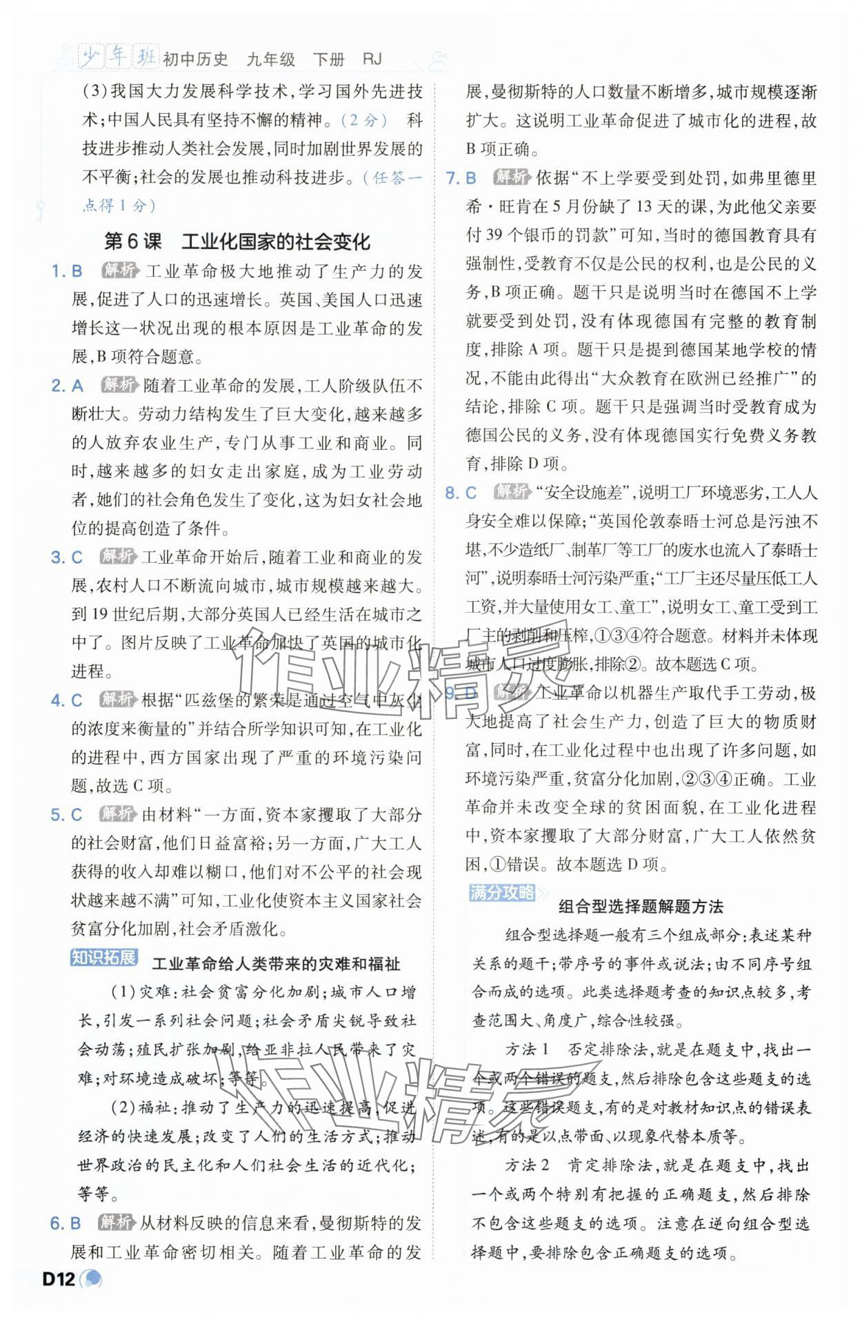 2025年少年班九年級(jí)歷史下冊(cè)人教版 第12頁