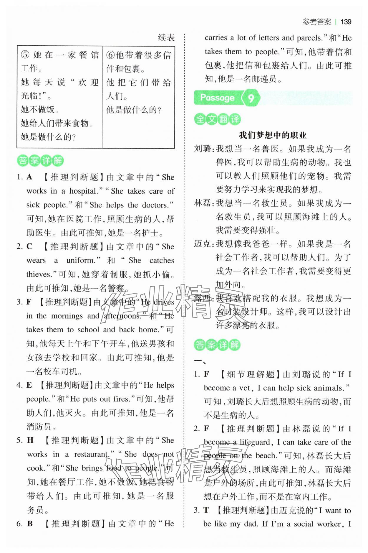2025年一本阅读训练100篇四年级英语人教版&nbsp;参考答案第5页