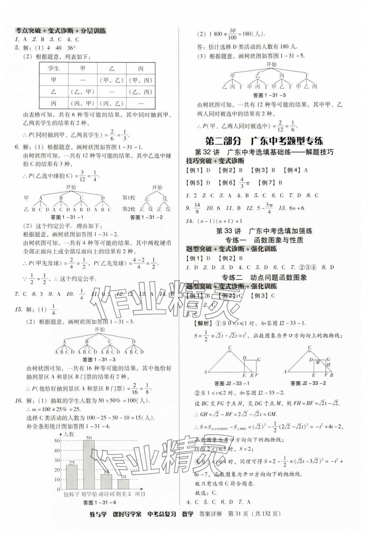 2024年課時導(dǎo)學(xué)案中考總復(fù)習(xí)數(shù)學(xué)廣東專版 參考答案第31頁