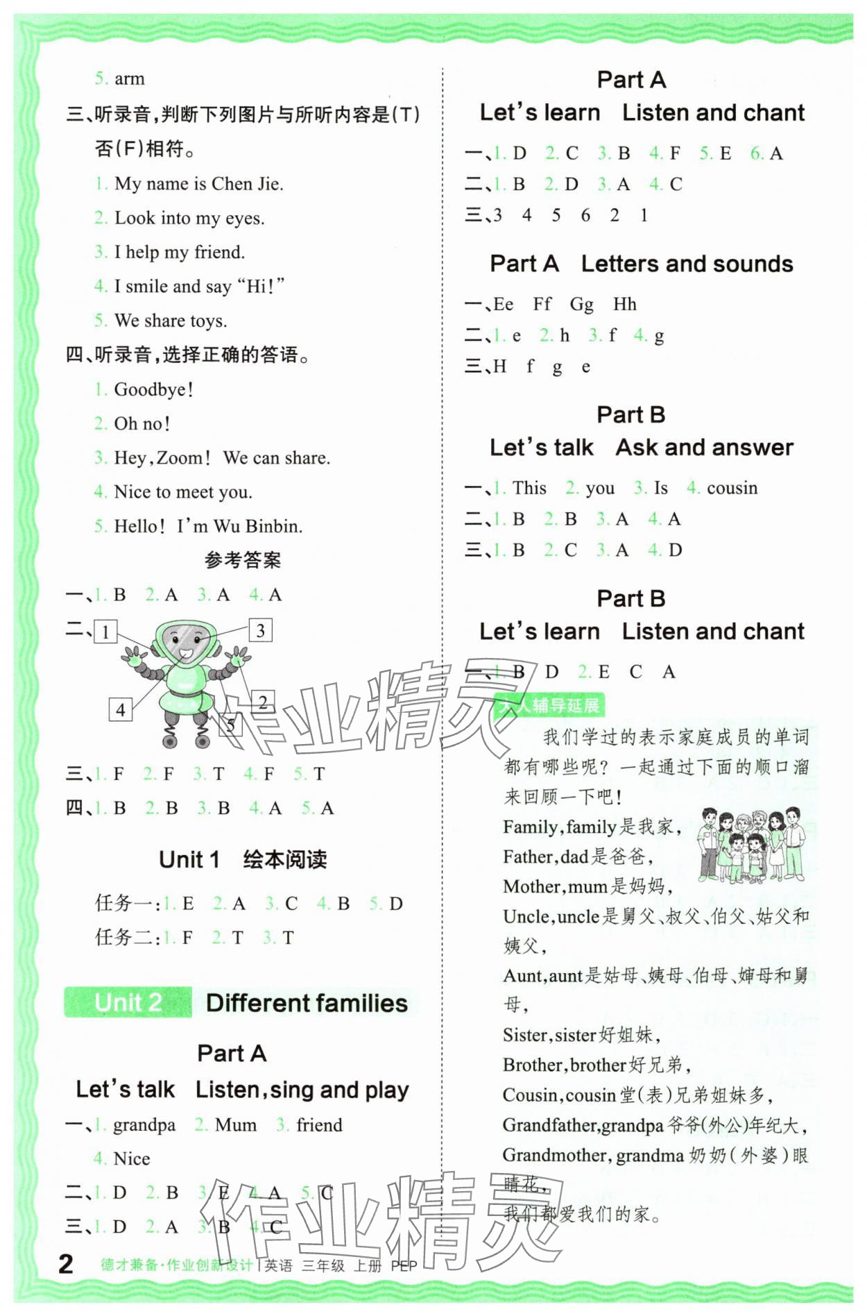 2024年王朝霞德才兼?zhèn)渥鳂I(yè)創(chuàng)新設(shè)計(jì)三年級(jí)英語(yǔ)上冊(cè)人教版 第2頁(yè)