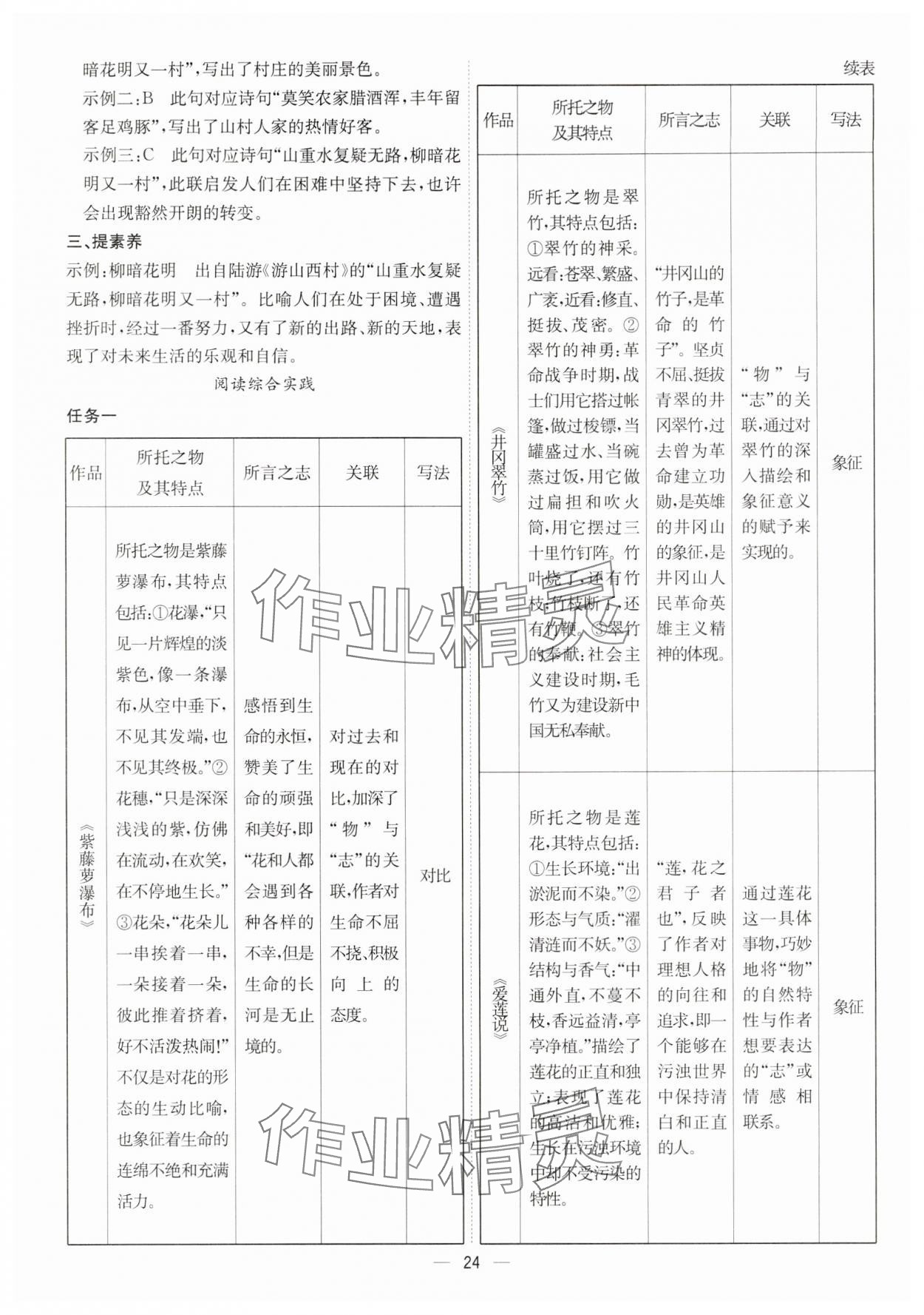 2025年考點專練七年級語文下冊人教版深圳專版 第24頁