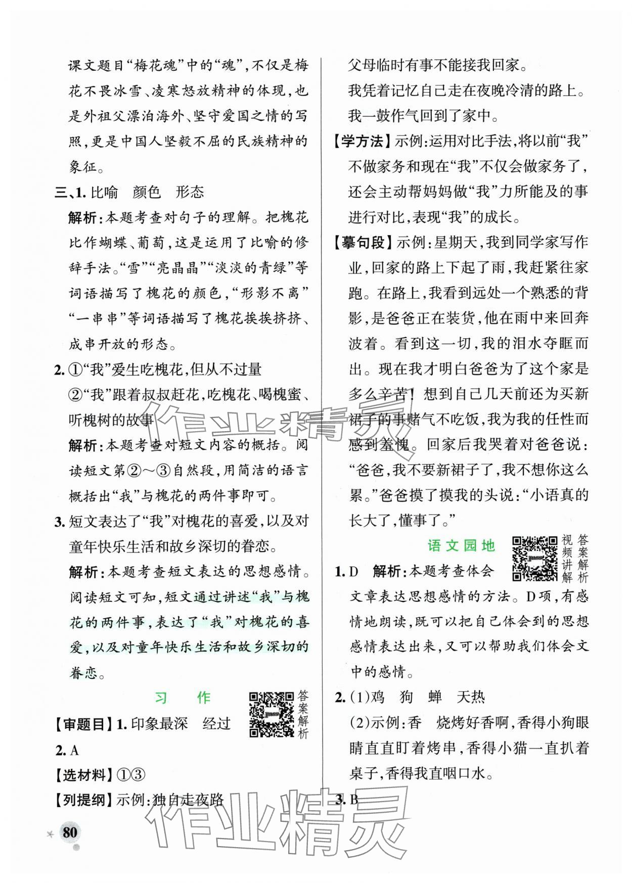 2025年小學(xué)學(xué)霸作業(yè)本五年級(jí)語(yǔ)文下冊(cè)人教版 參考答案第4頁(yè)