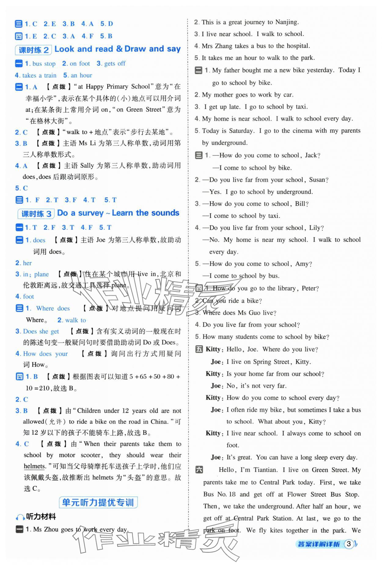 2025年綜合應(yīng)用創(chuàng)新題典中點五年級英語上冊滬教版 參考答案第3頁