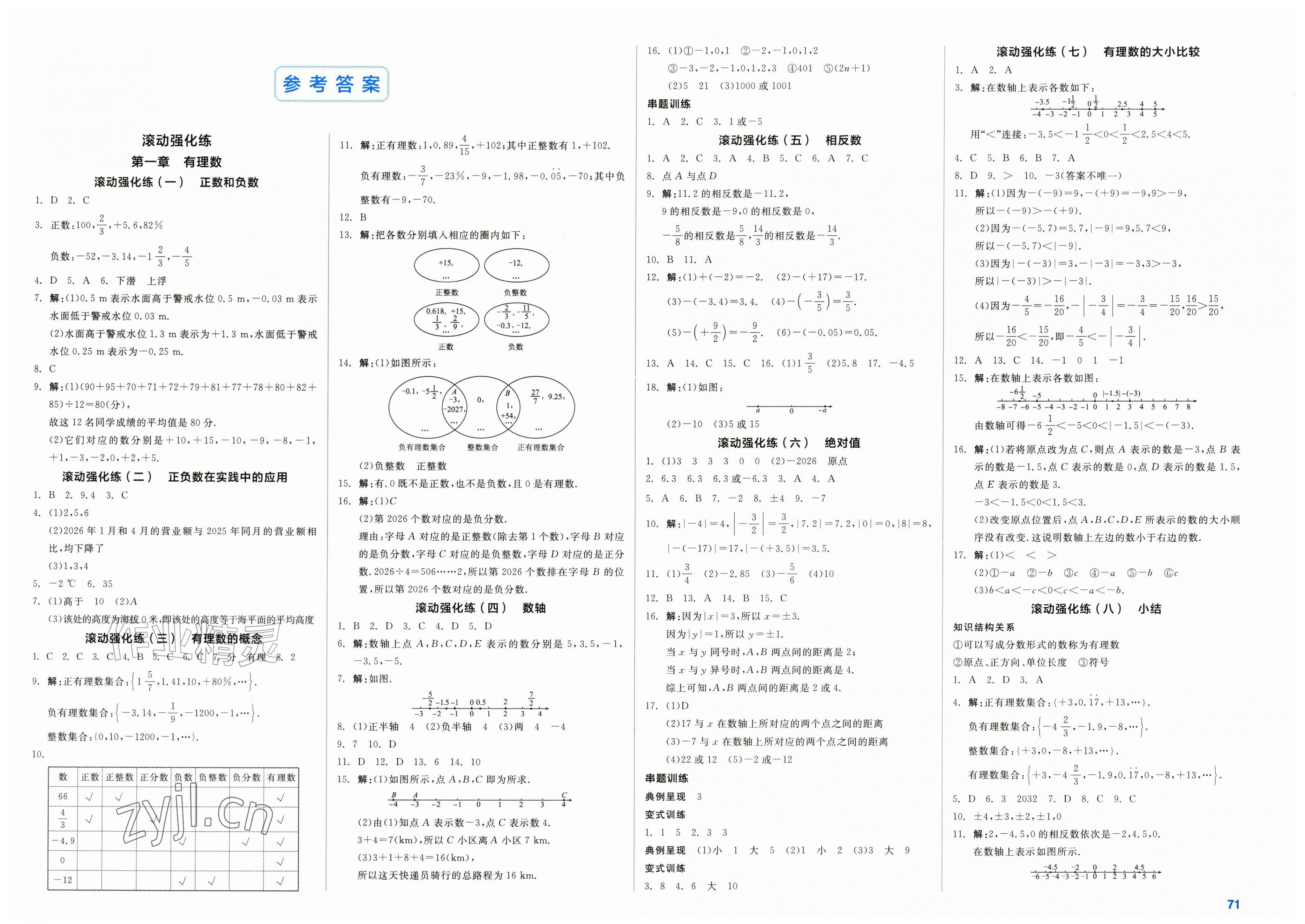 2026年全品小复习七年级数学上册人教版新疆专版&nbsp;第1页