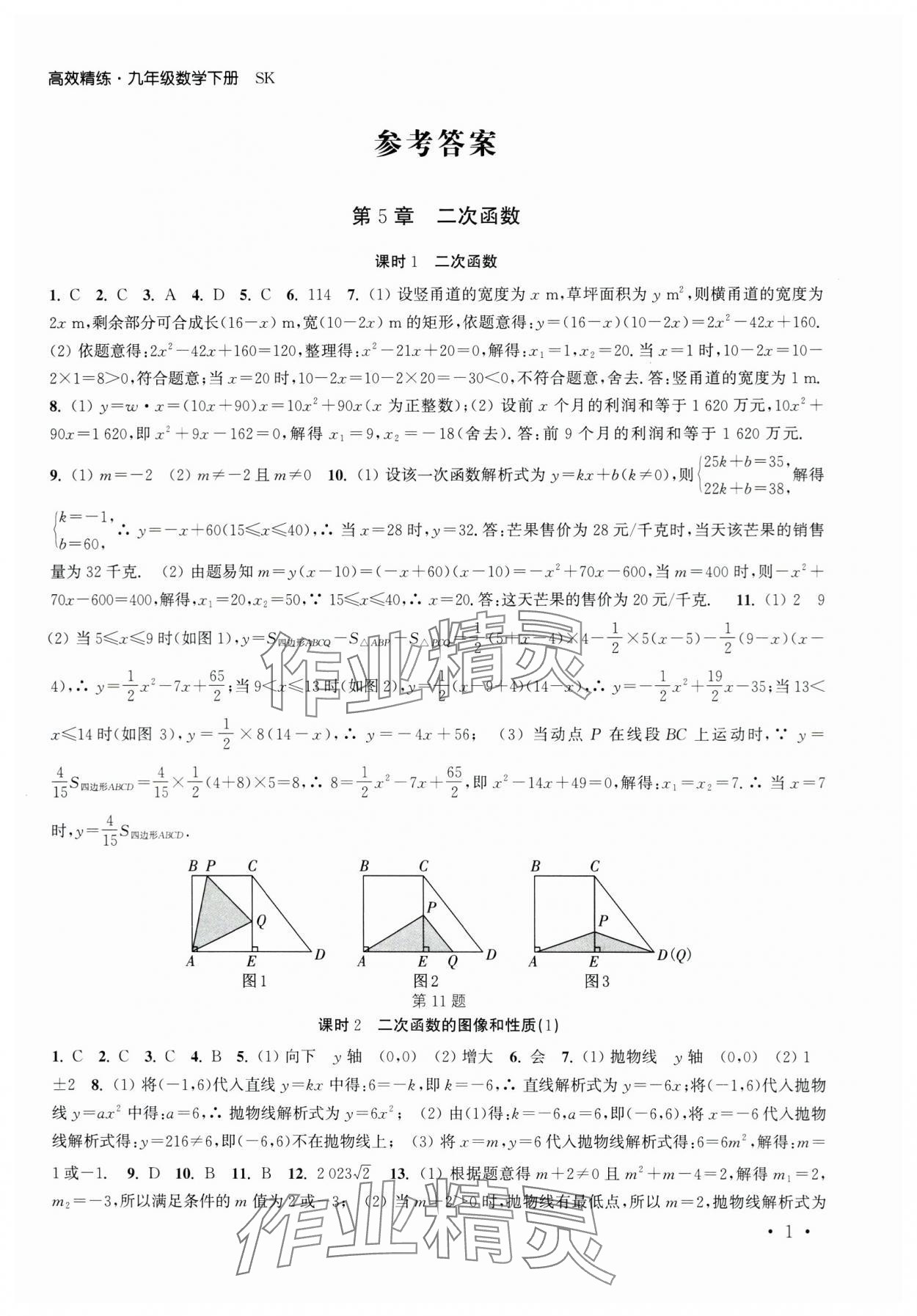 2024年高效精练九年级数学下册苏科版 第1页