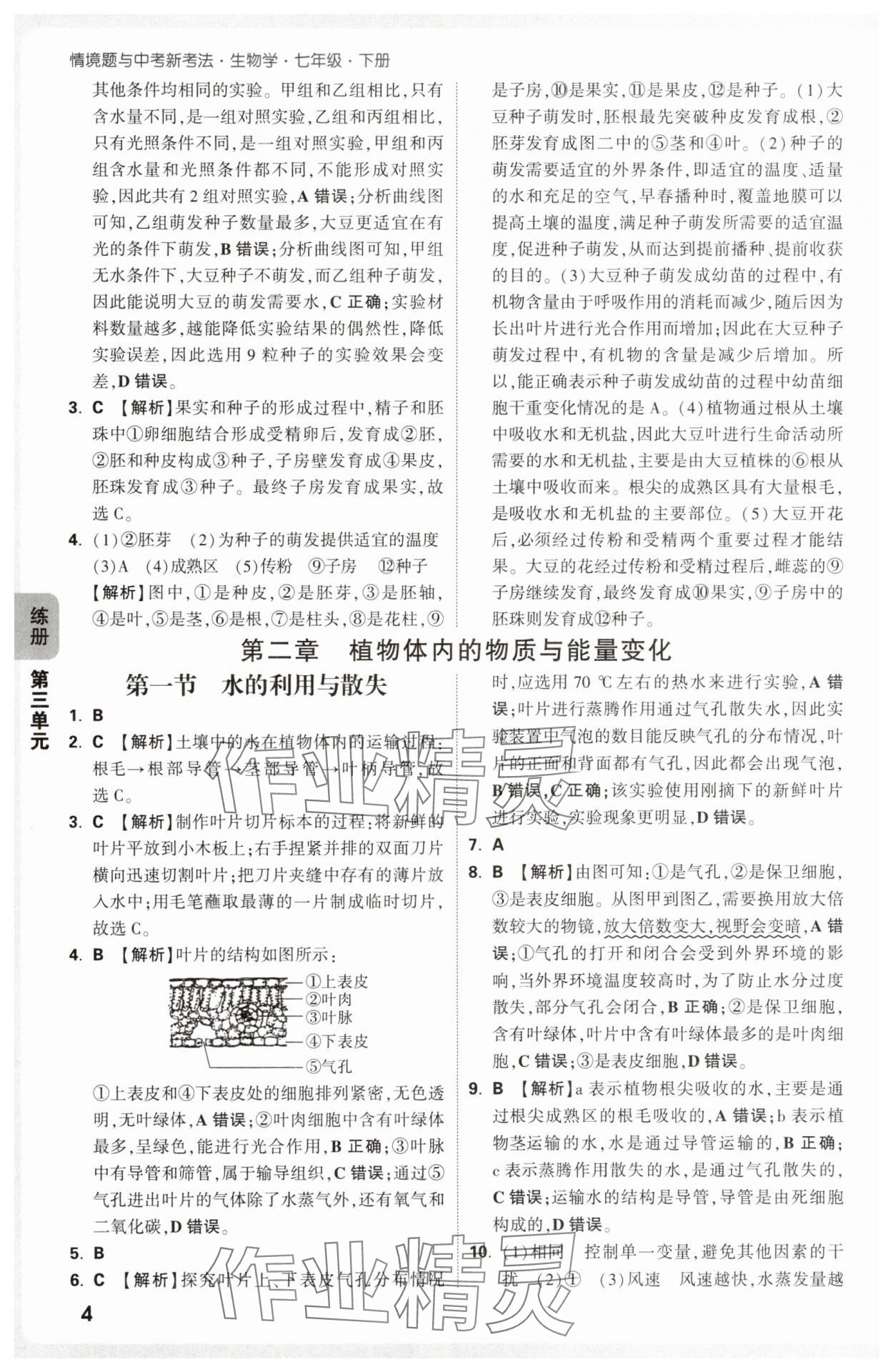 2025年萬唯中考情境題七年級生物下冊人教版 第4頁