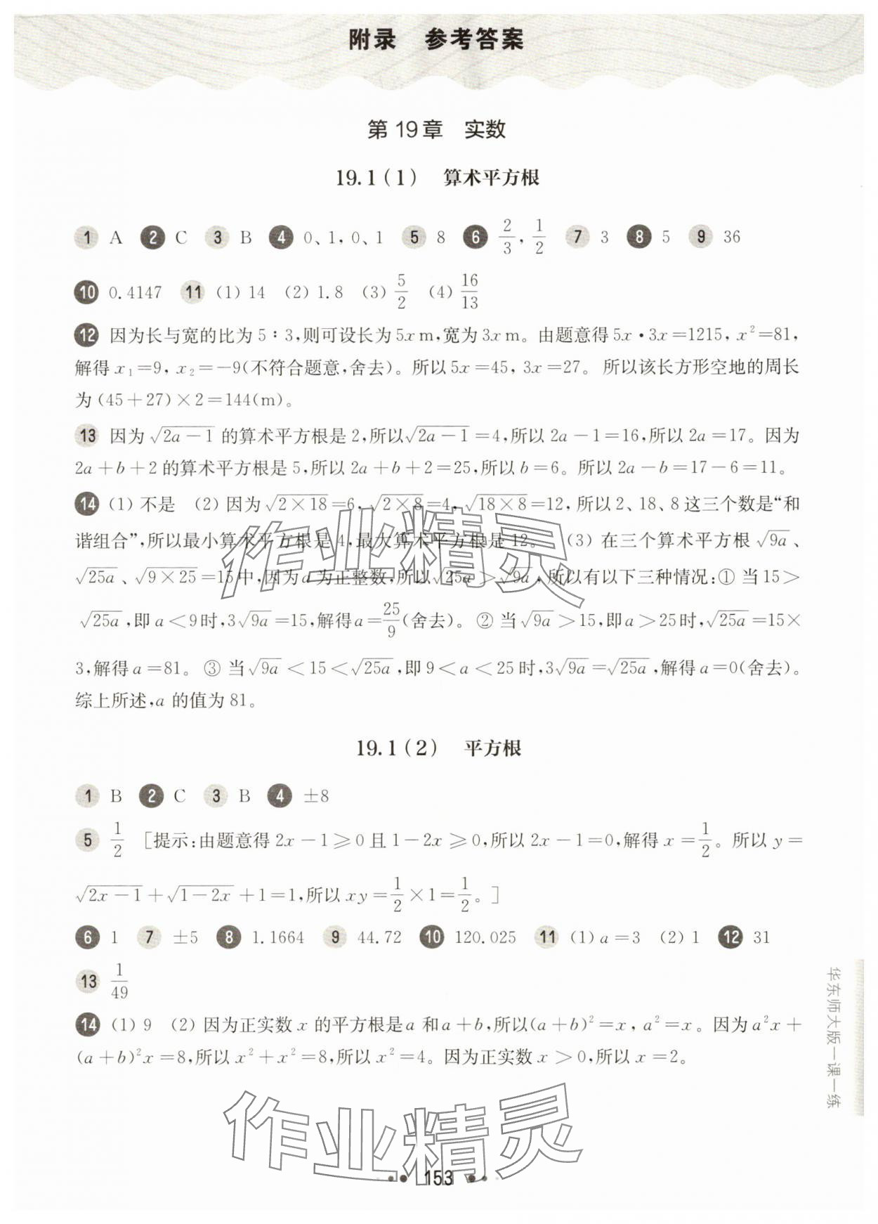 2025年华东师大版一课一练八年级数学上册沪教版54制 第1页