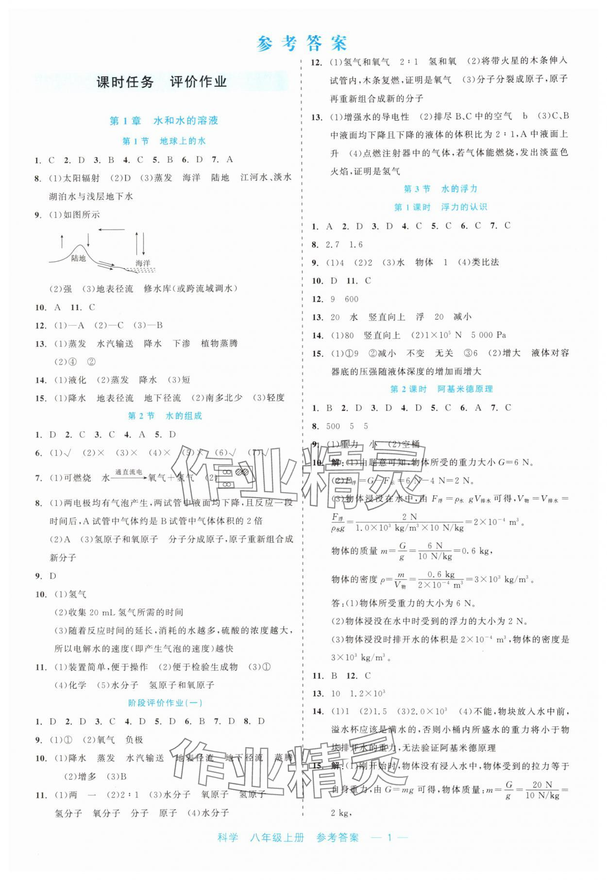 2023年精彩練習(xí)就練這一本八年級(jí)科學(xué)上冊(cè)浙教版評(píng)議教輔 第1頁(yè)