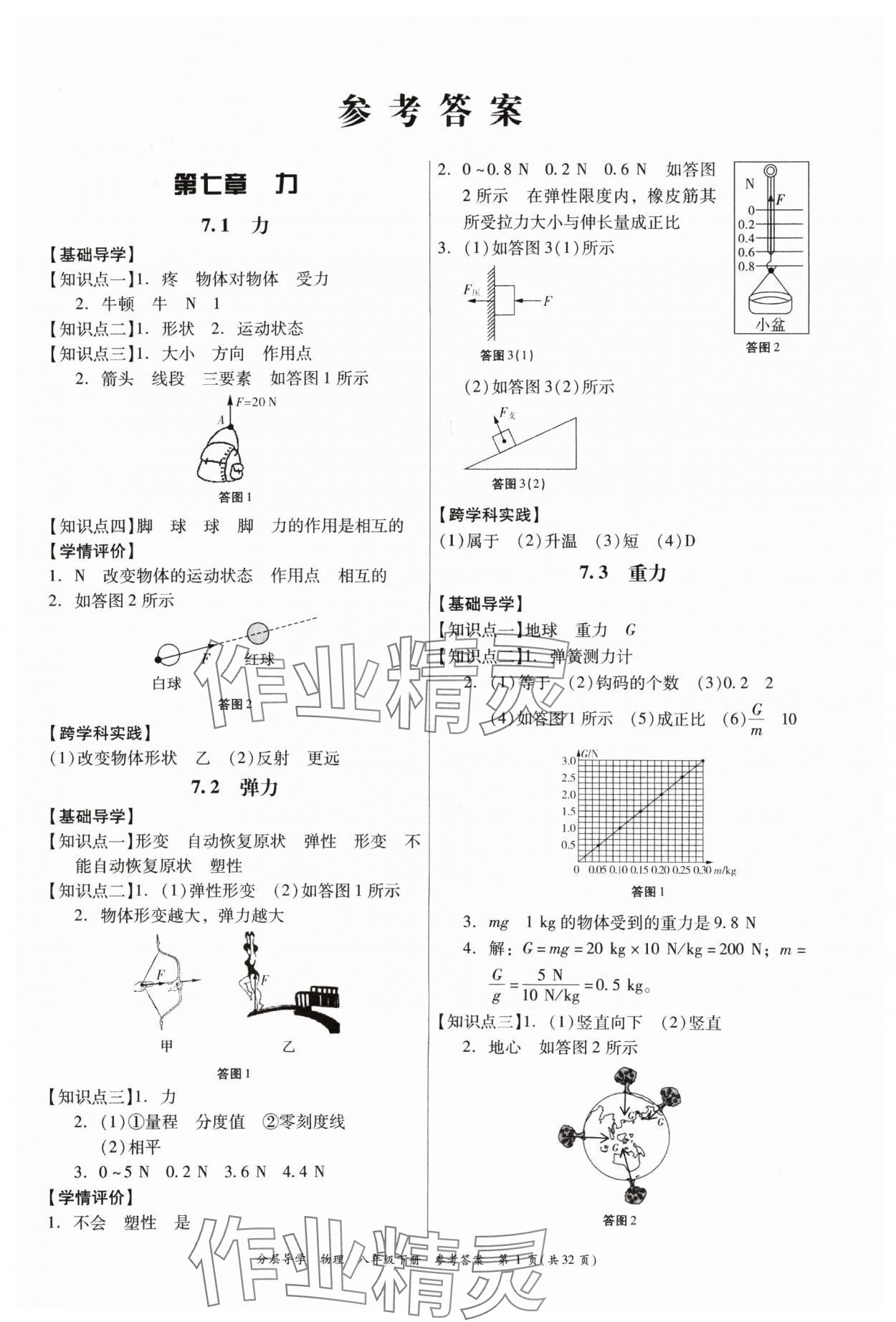 2024年分層導學八年級物理下冊人教版 第1頁