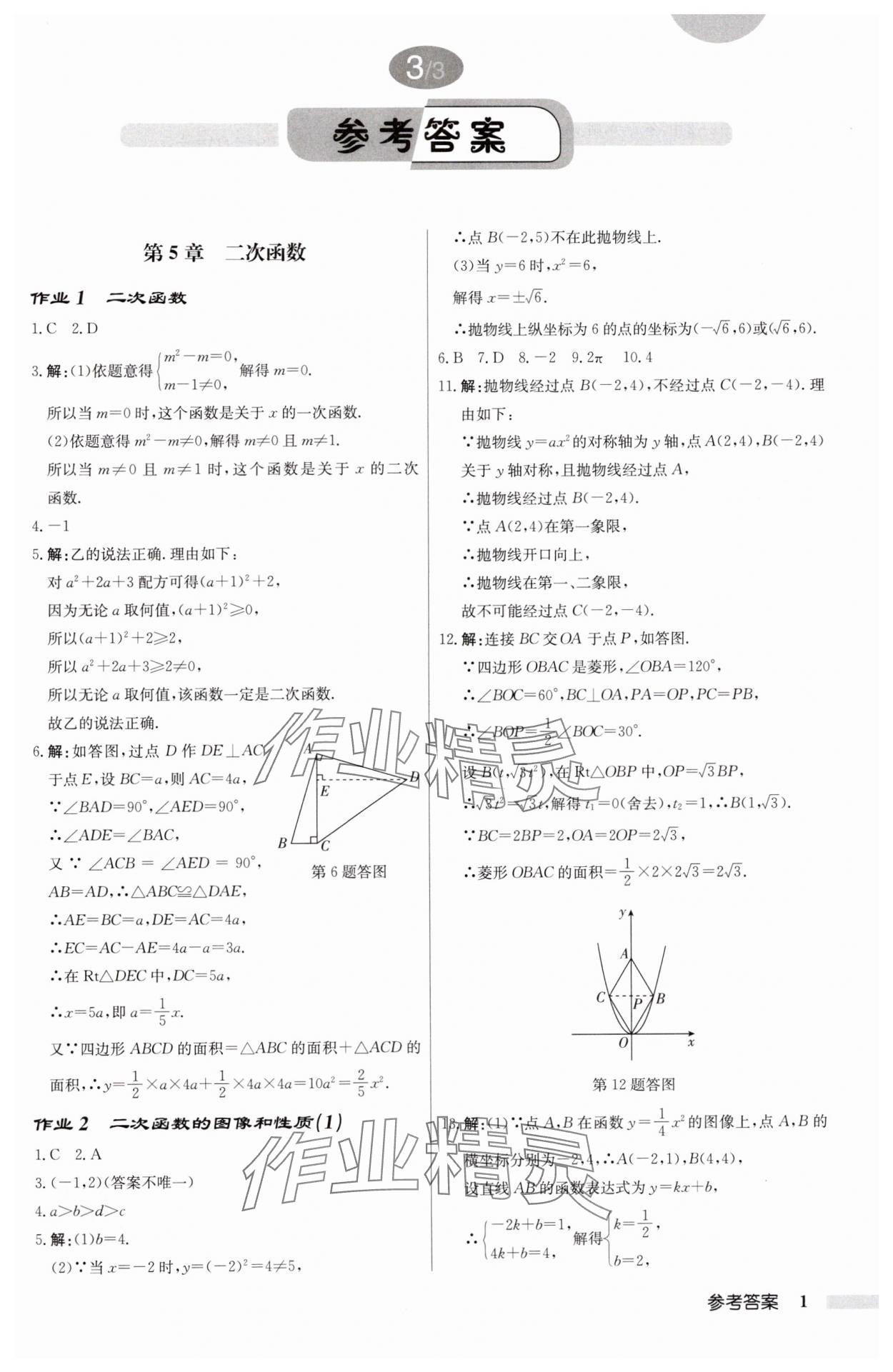 2025年啟東中學(xué)作業(yè)本九年級數(shù)學(xué)下冊蘇科版宿遷專版 第1頁