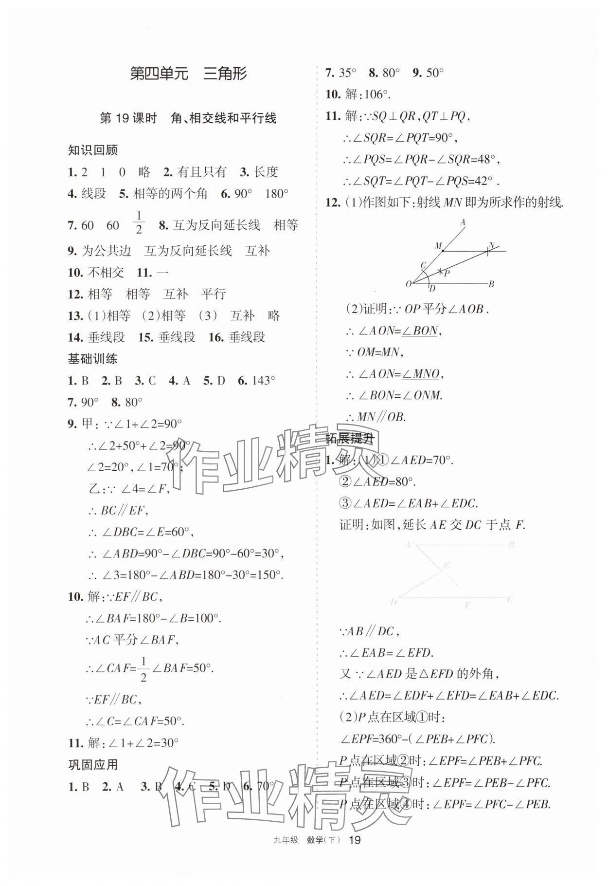 2025年學(xué)習(xí)之友九年級(jí)數(shù)學(xué)下冊(cè)北師大版 參考答案第19頁