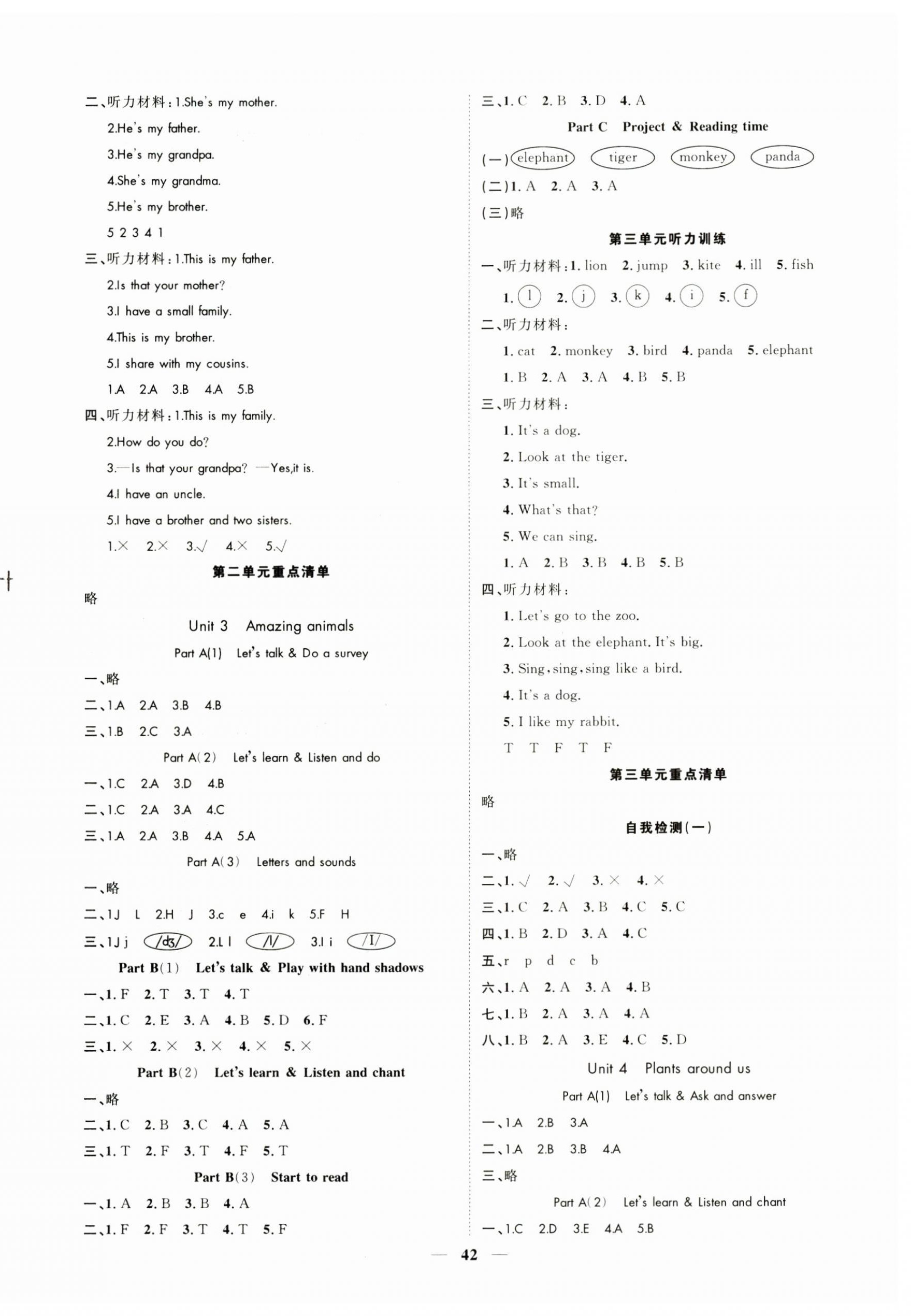 2024年智慧花朵三年級英語上冊人教版 參考答案第2頁