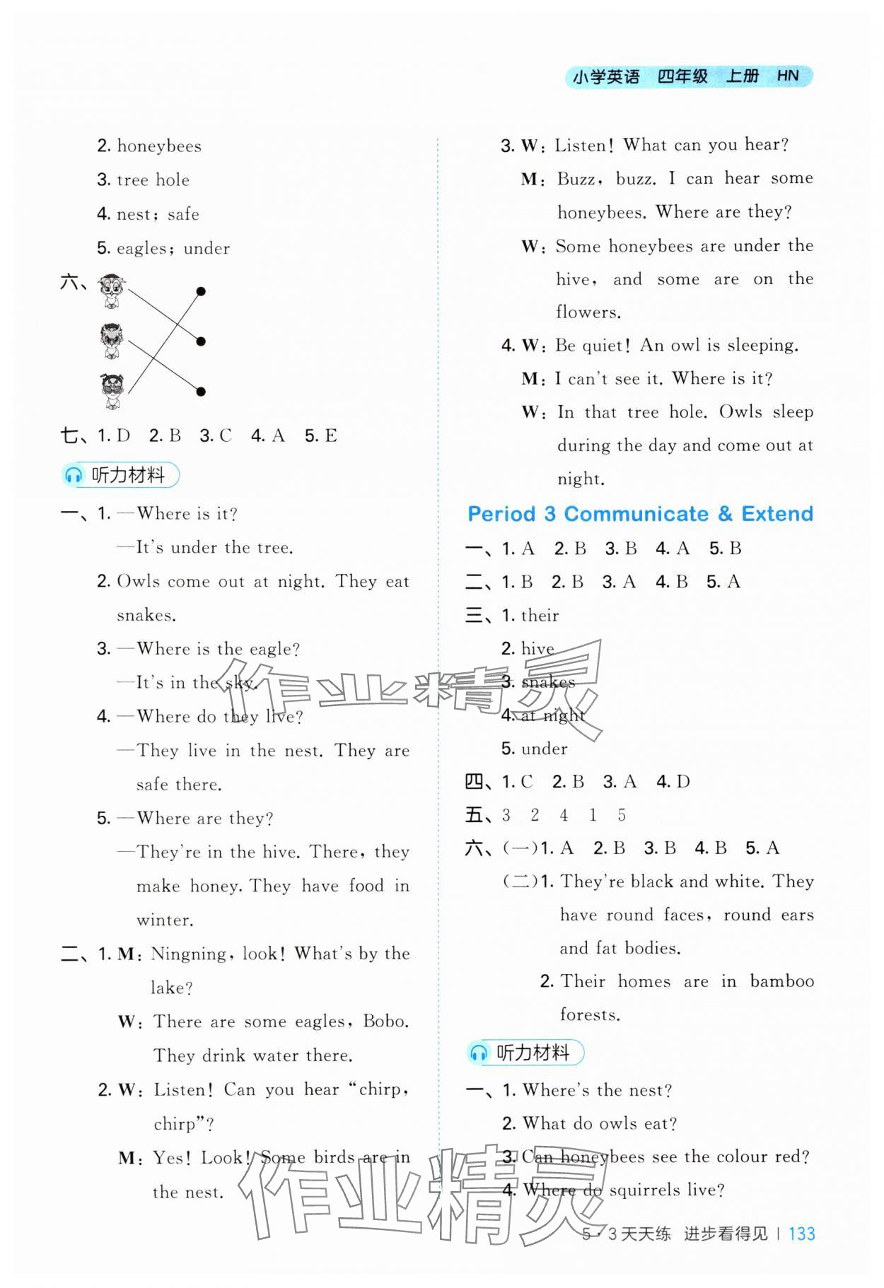 2025年53天天练四年级英语上册沪教版 第5页