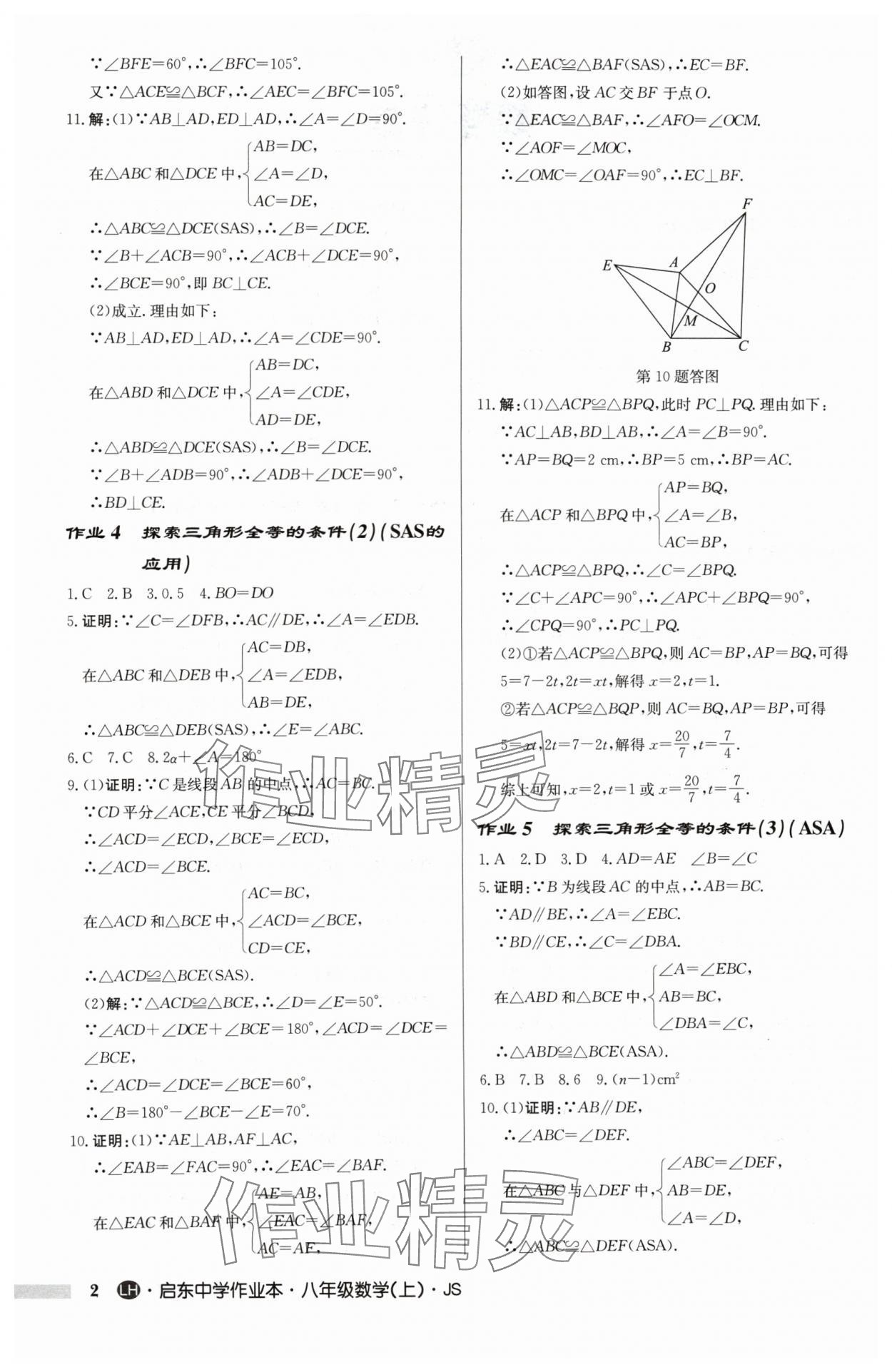 2024年启东中学作业本八年级数学上册苏科版连淮专版 第2页