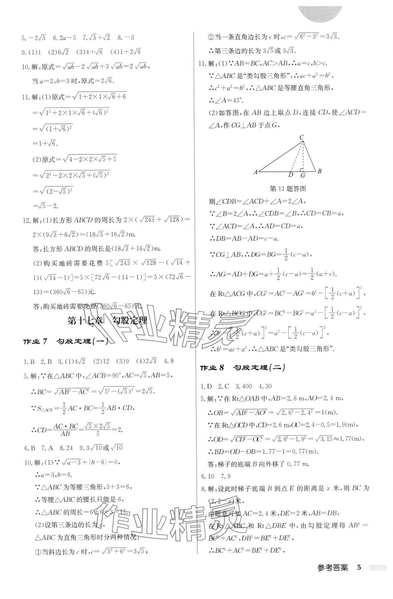 2025年啟東中學作業(yè)本八年級數學下冊人教版福建專版 第5頁