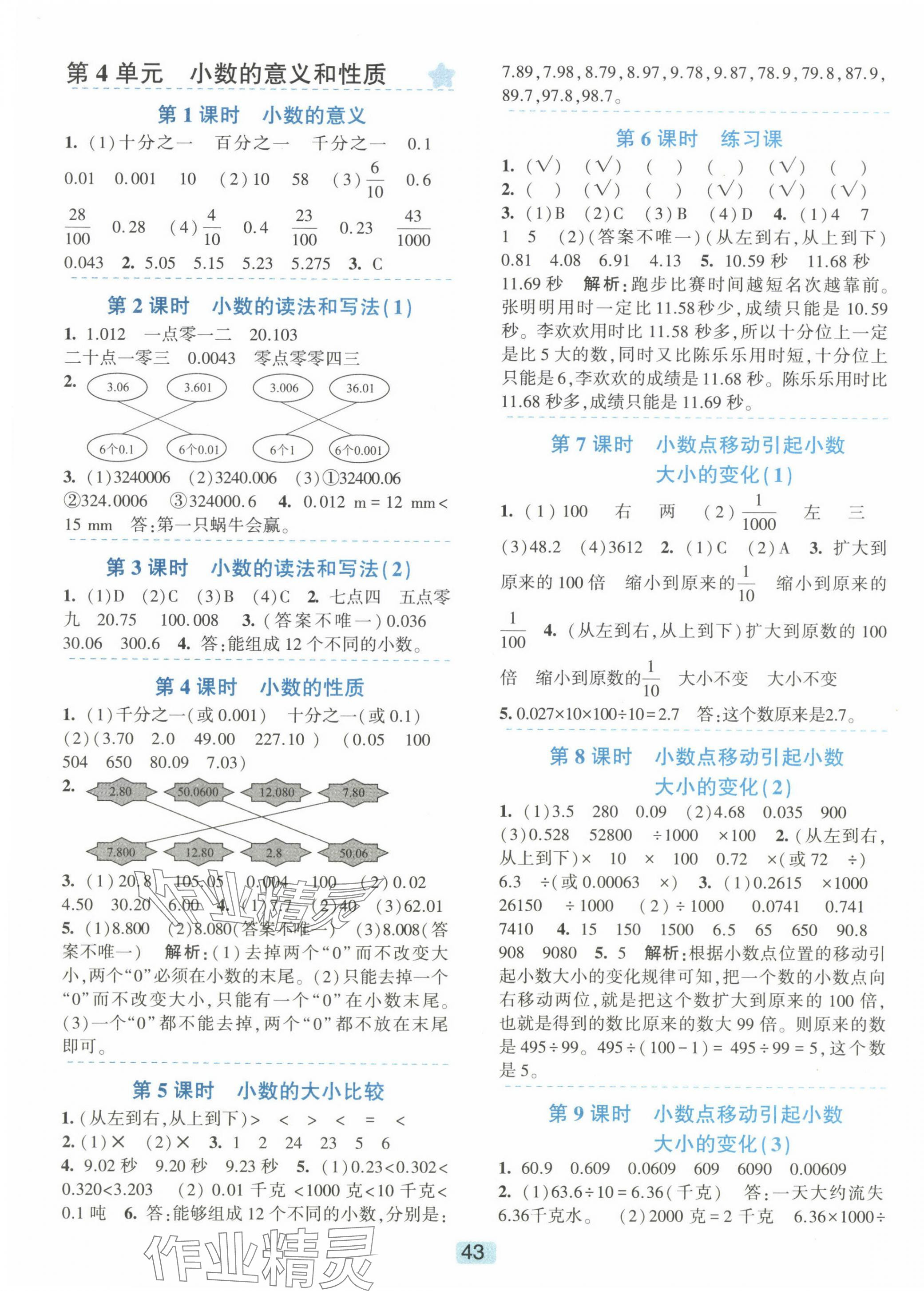 2024年精準學與練四年級數學下冊人教版 第3頁
