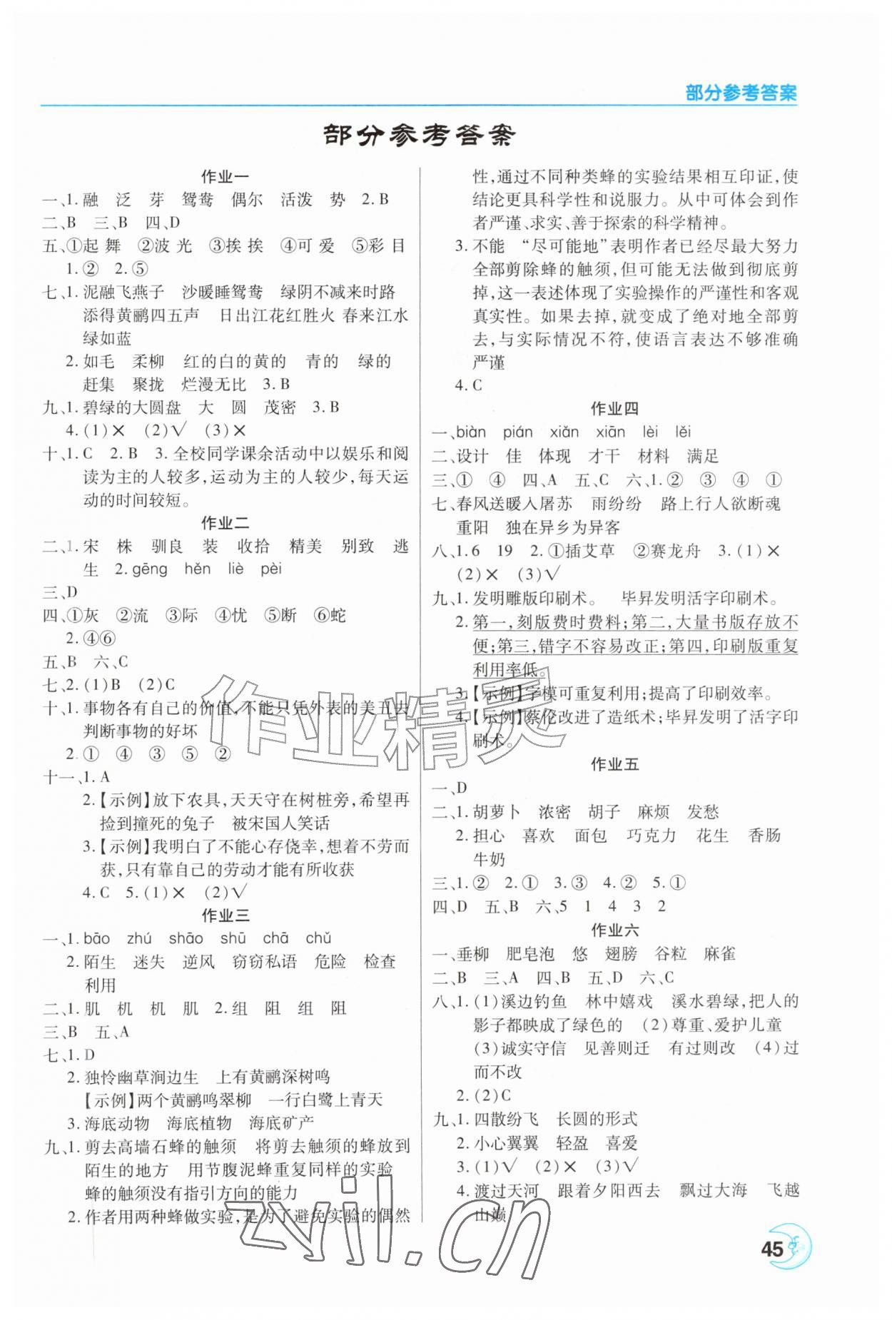 2026年暑假作业天天练三年级语文人教版&nbsp;第1页
