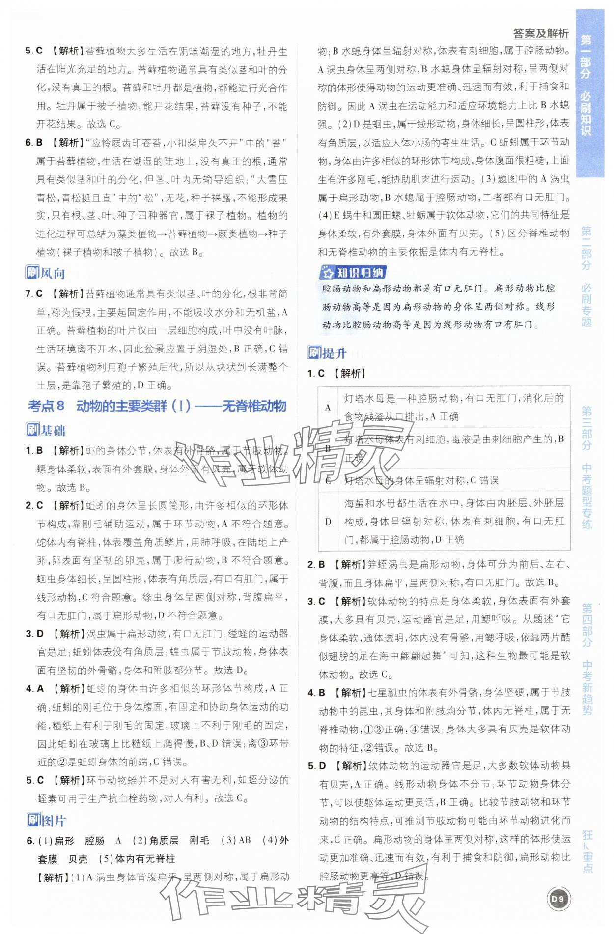2025年中考必刷题开明出版社生物&nbsp;第9页