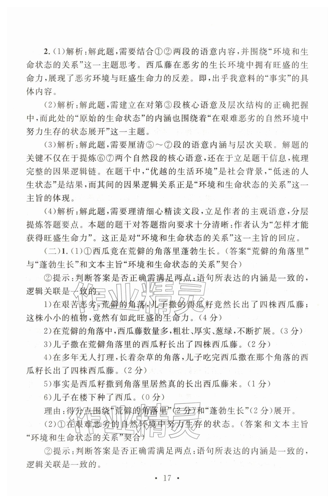 2025年中考語文新視野 參考答案第17頁