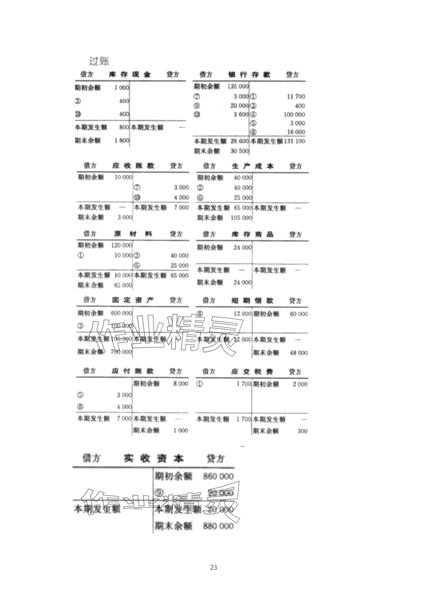 2024年基础会计习题集中职综合&nbsp;第23页