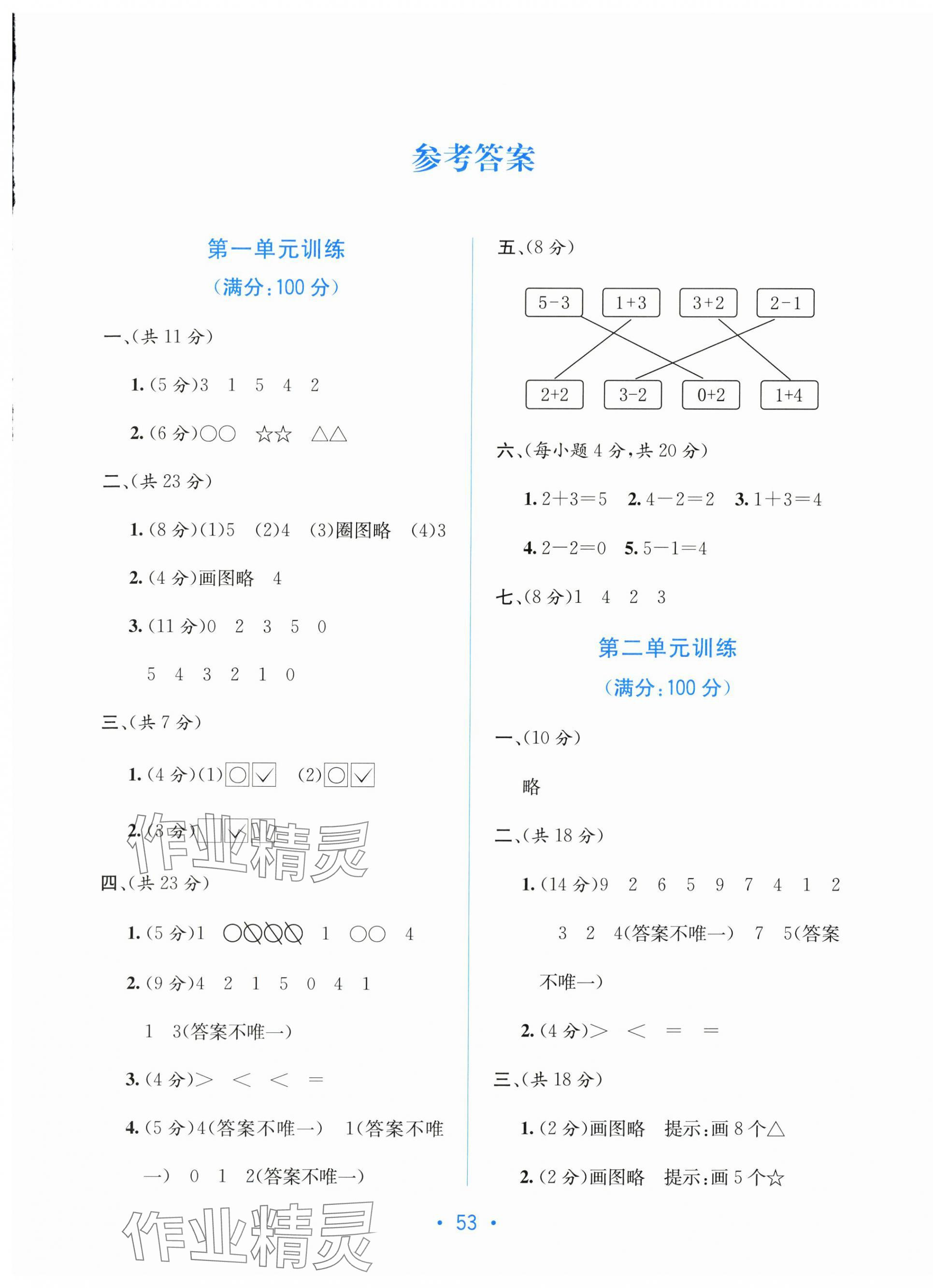 2025年全程检测单元测试卷一年级数学上册苏教版 第1页