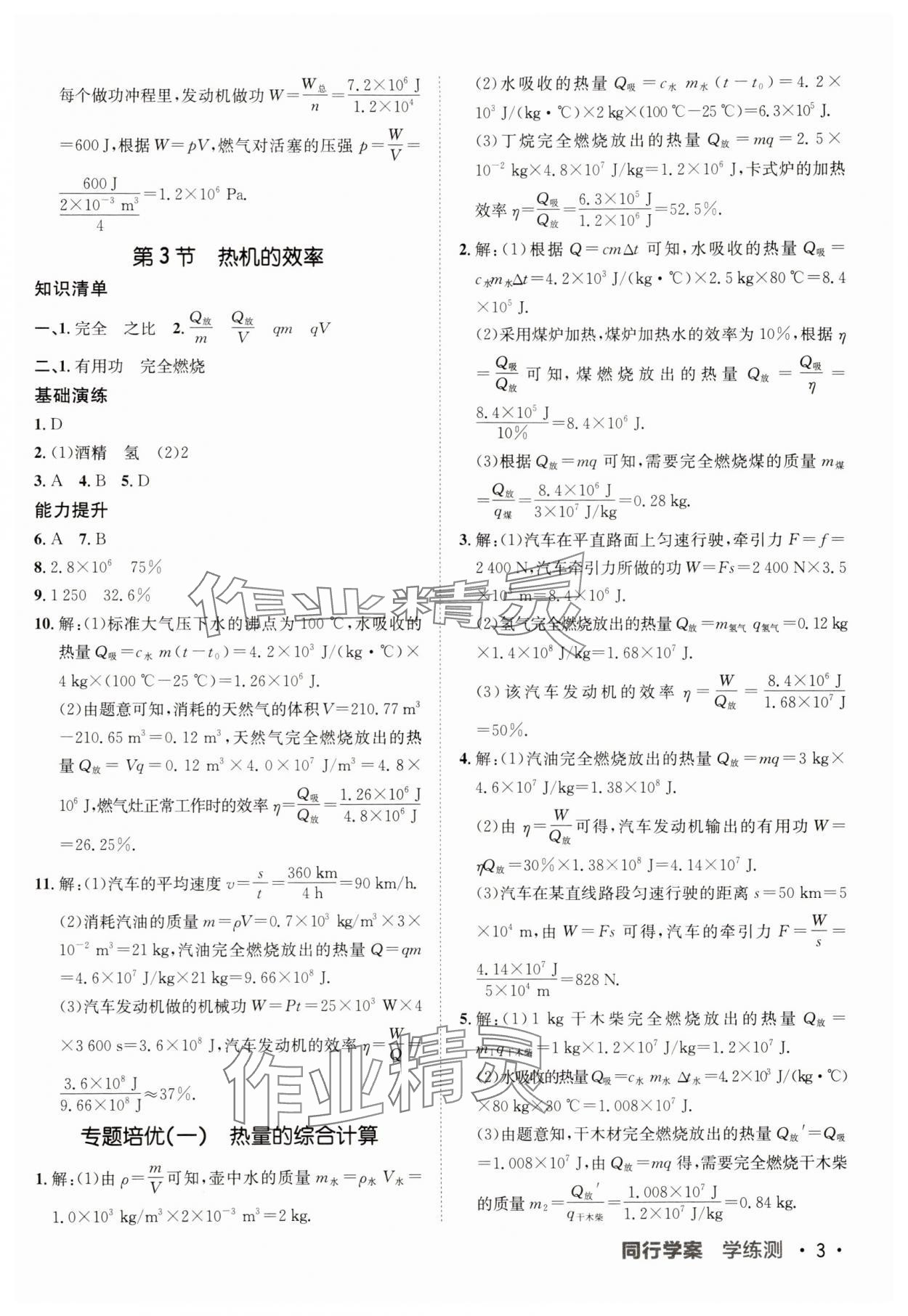 2025年同行學(xué)案九年級物理人教版 第3頁