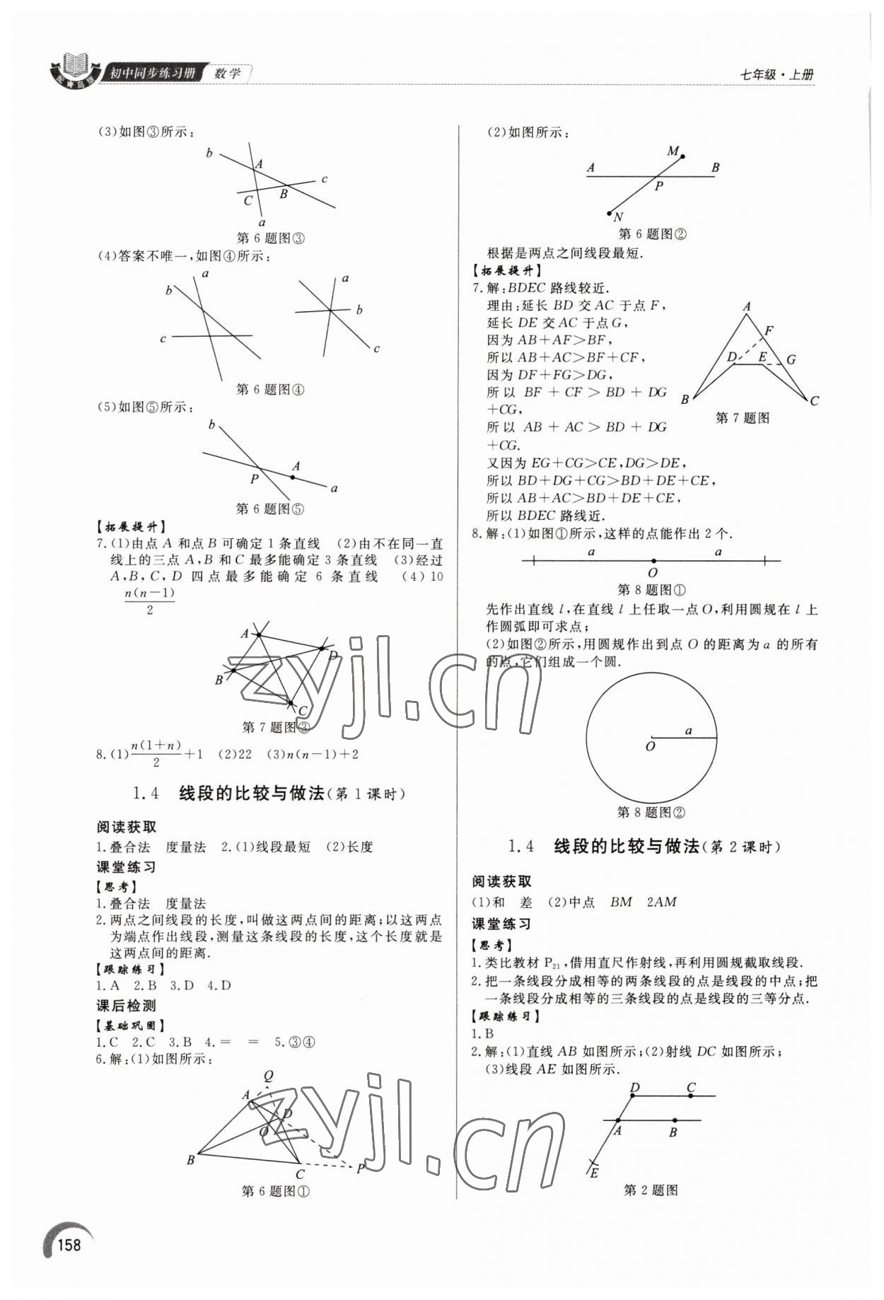 2023年同步練習(xí)冊泰山出版社七年級數(shù)學(xué)上冊青島版 參考答案第3頁