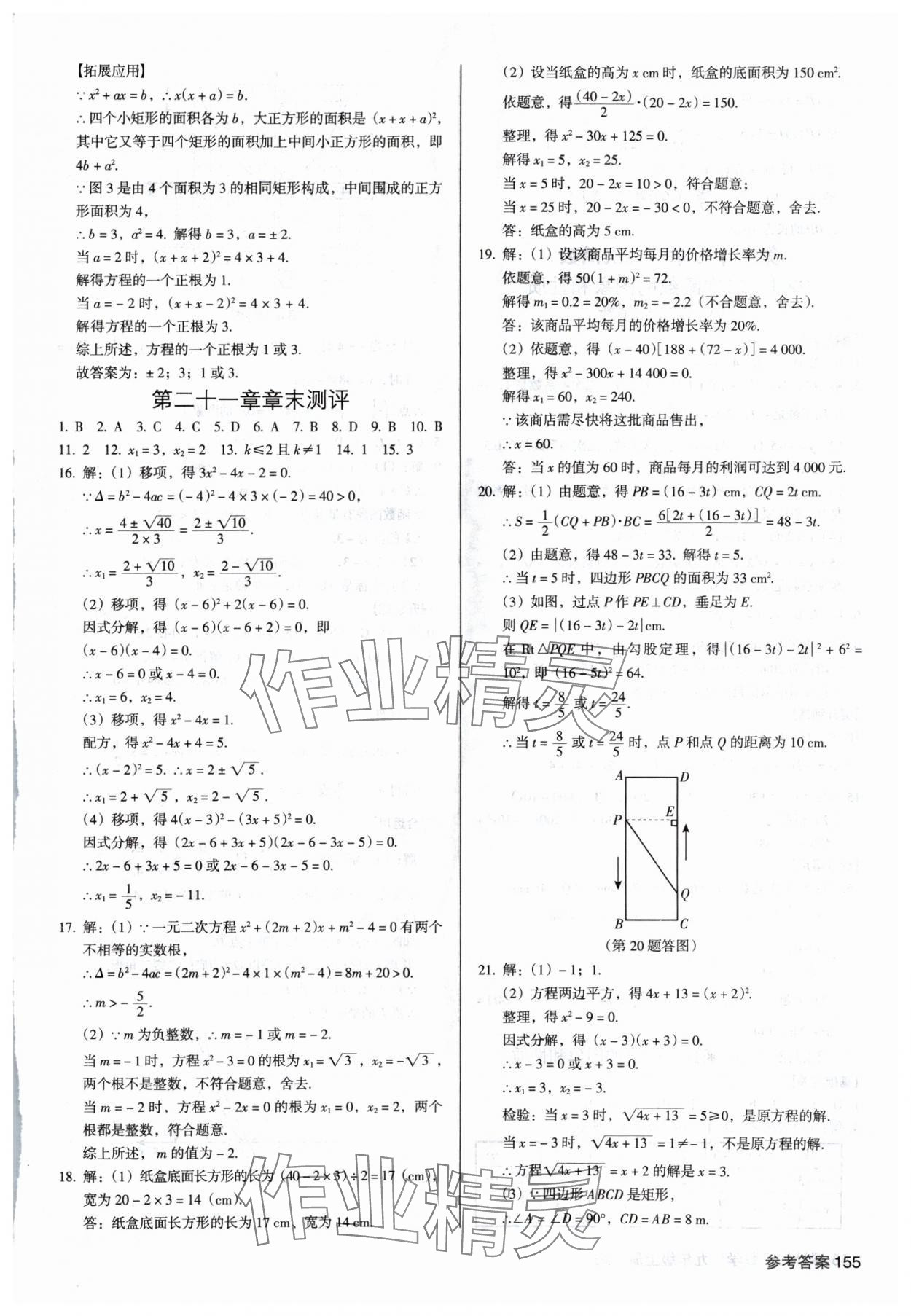 2024年全优点练课计划九年级数学上册人教版 参考答案第9页