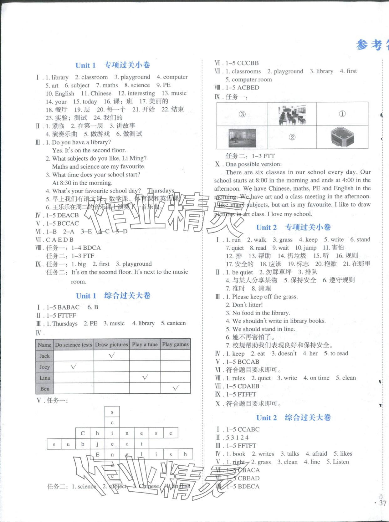 2025年单元检测卷四年级英语上册冀教版 第1页