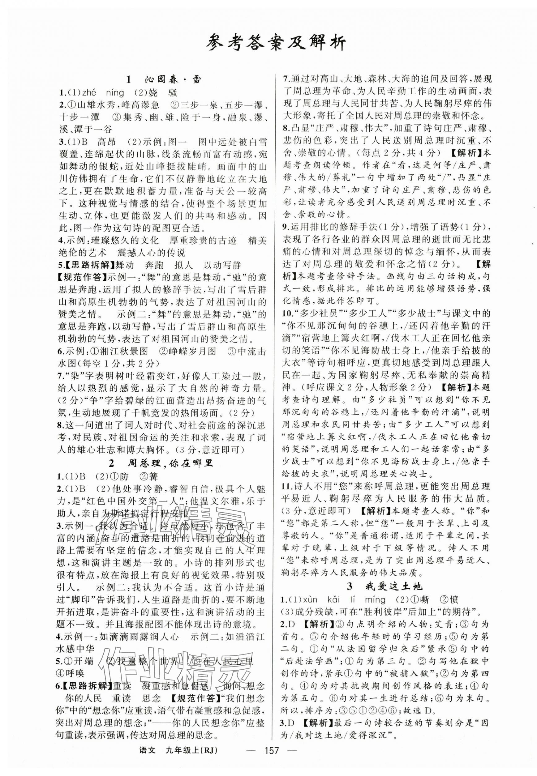 2025年四清導(dǎo)航九年級(jí)語(yǔ)文上冊(cè)人教版河南專(zhuān)版 第1頁(yè)