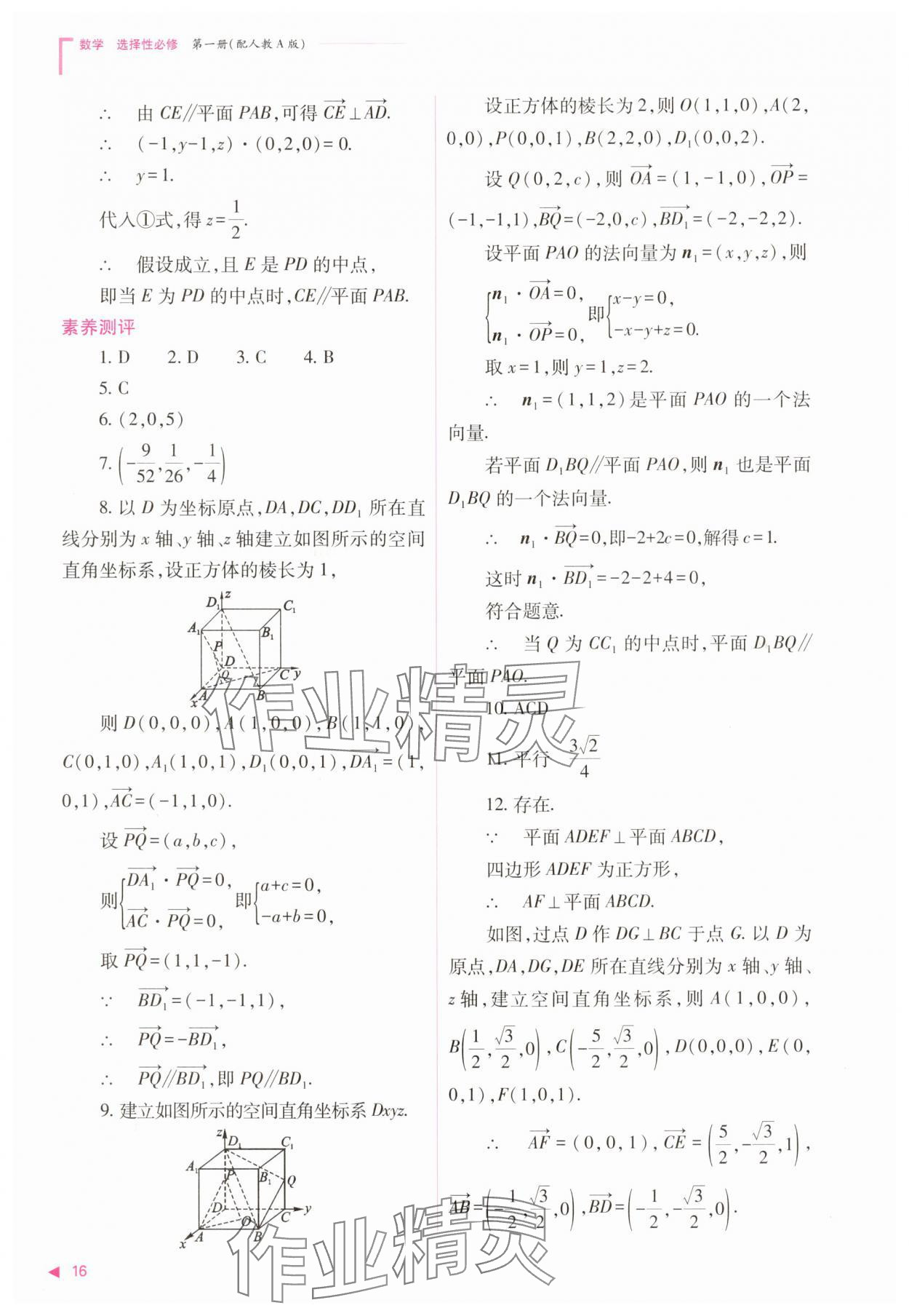 2025年普通高中新課程同步練習(xí)冊(cè)高中數(shù)學(xué)選擇性必修第一冊(cè)人教版 第16頁