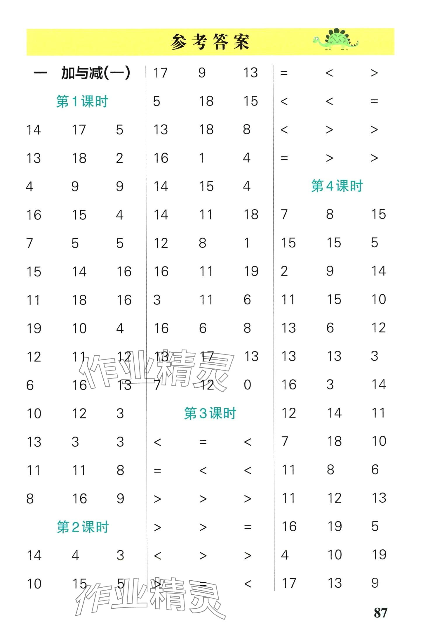 2024年小学学霸口算一年级数学下册北师大版 第1页