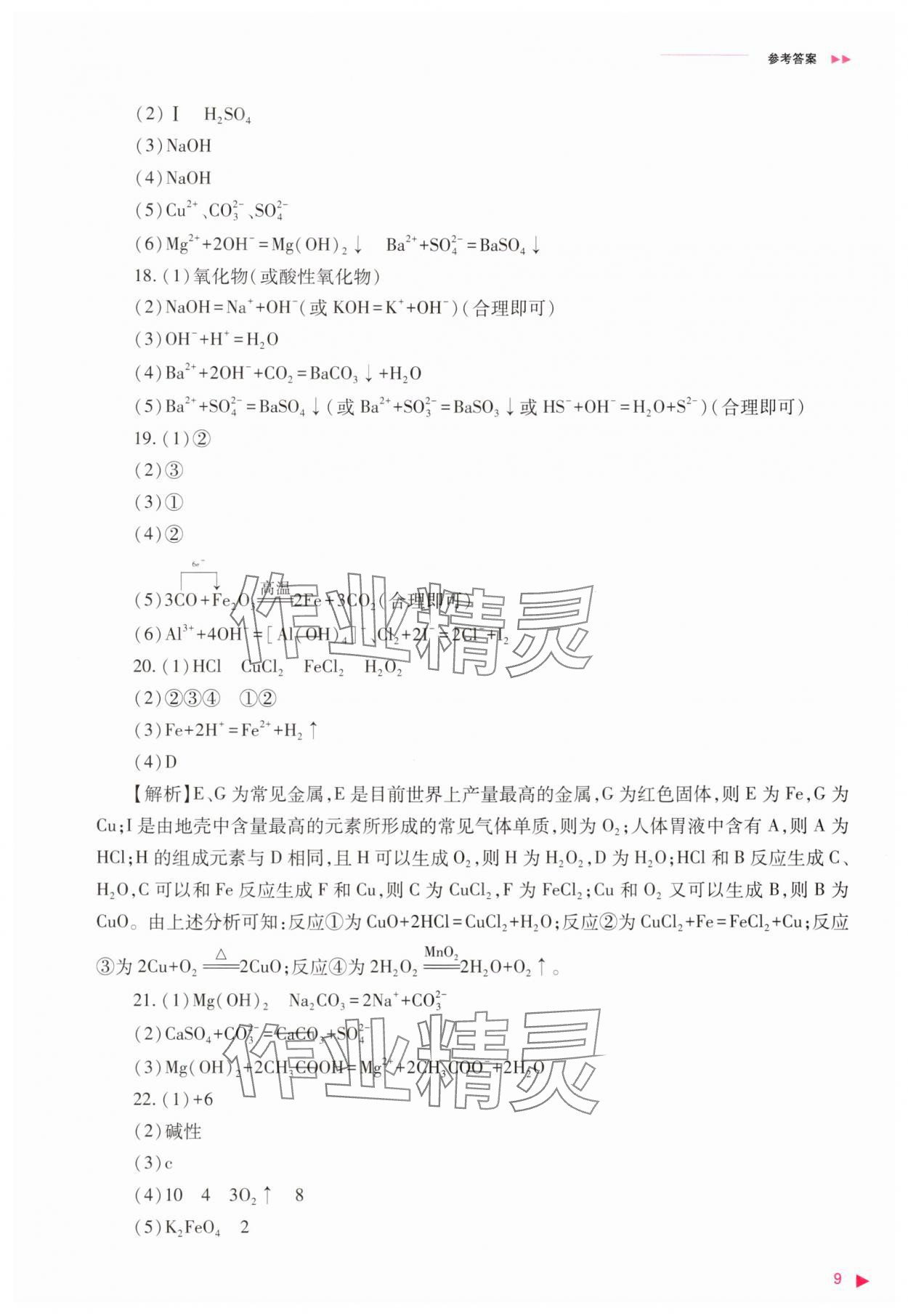 2025年普通高中新课程同步练习册高中化学必修第一册人教版 第9页