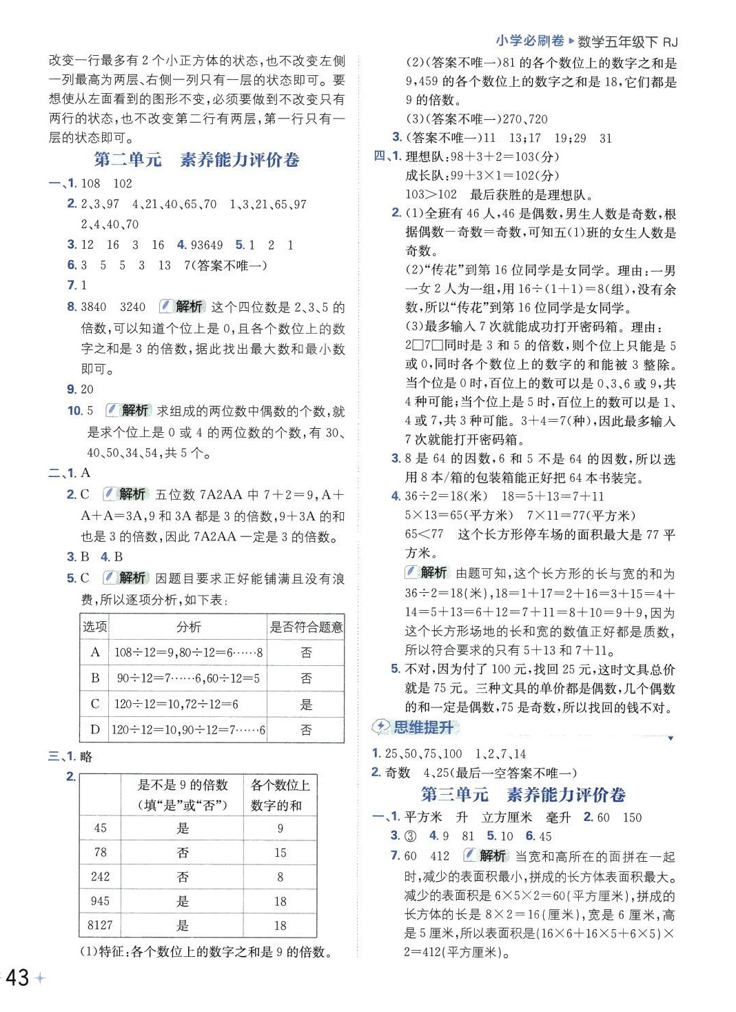 2024年小学必刷卷五年级数学下册人教版 第2页