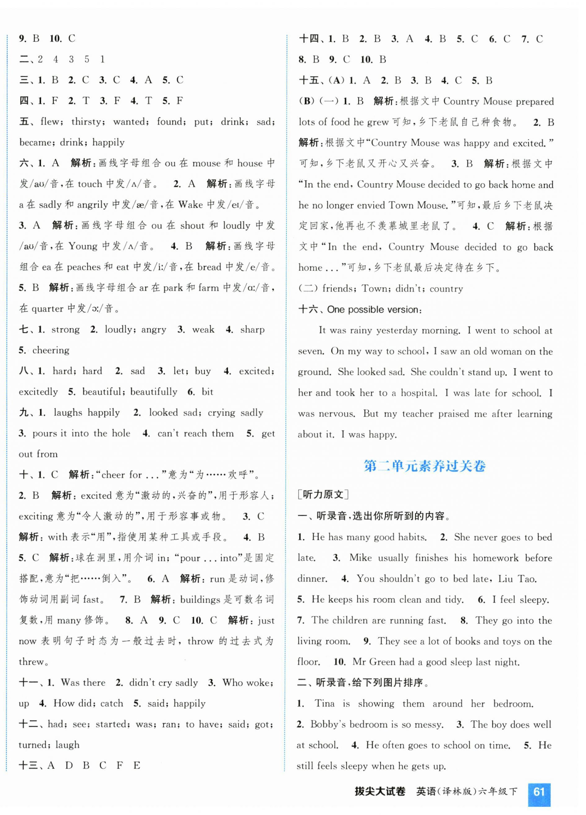 2025年通城學典拔尖大試卷六年級英語下冊譯林版江蘇專版 第3頁