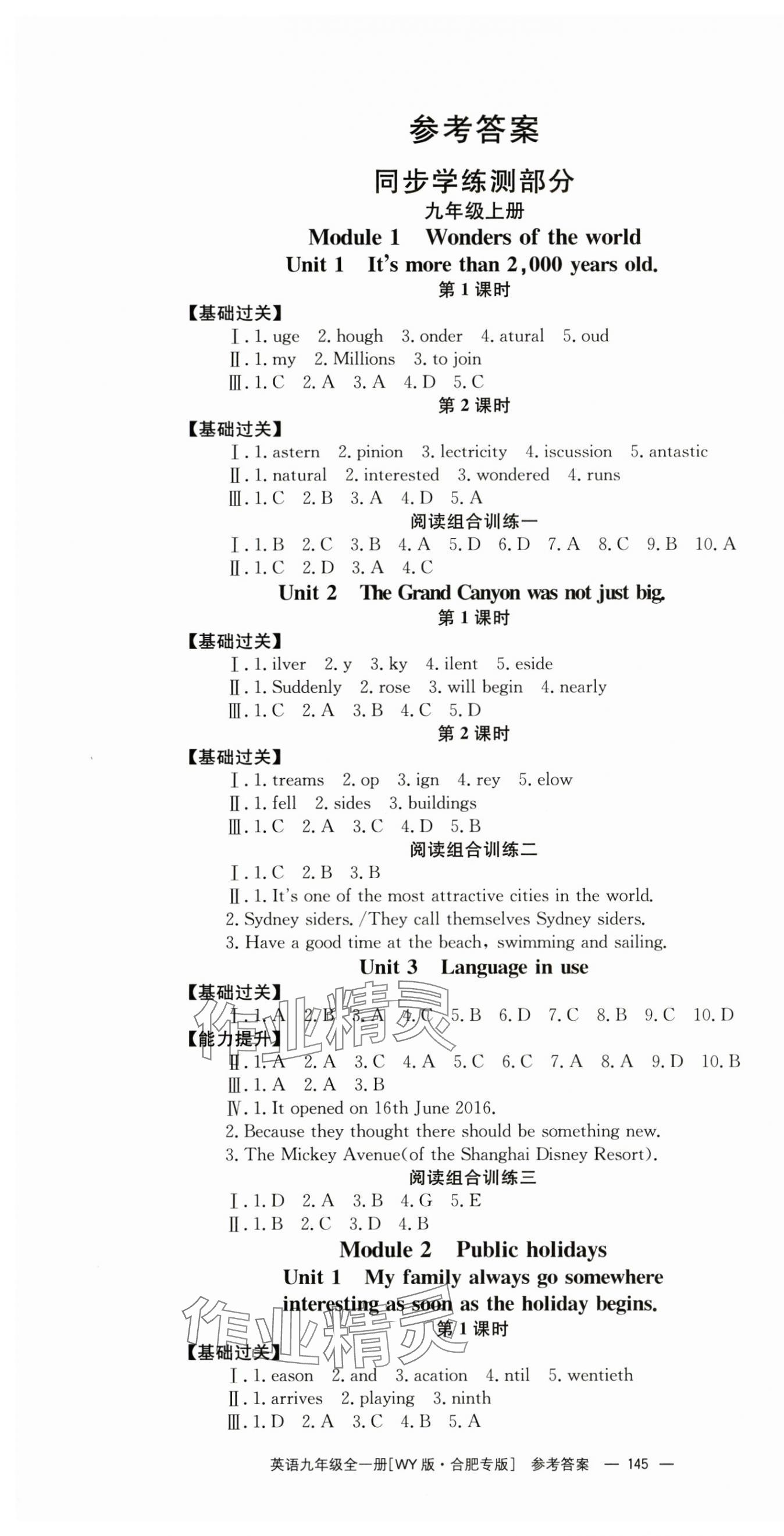 2024年全效學(xué)習(xí)同步學(xué)練測(cè)九年級(jí)英語全一冊(cè)外研版合肥專版 第1頁