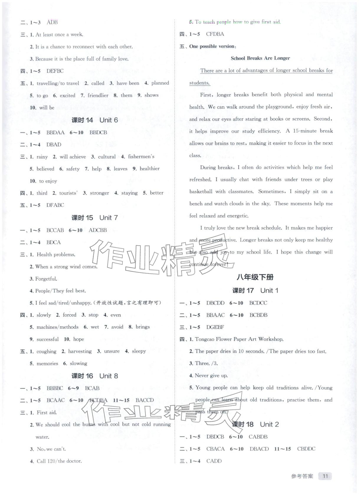 2026年实验班中考总复习九年级英语全一册译林版江苏专版&nbsp;第11页