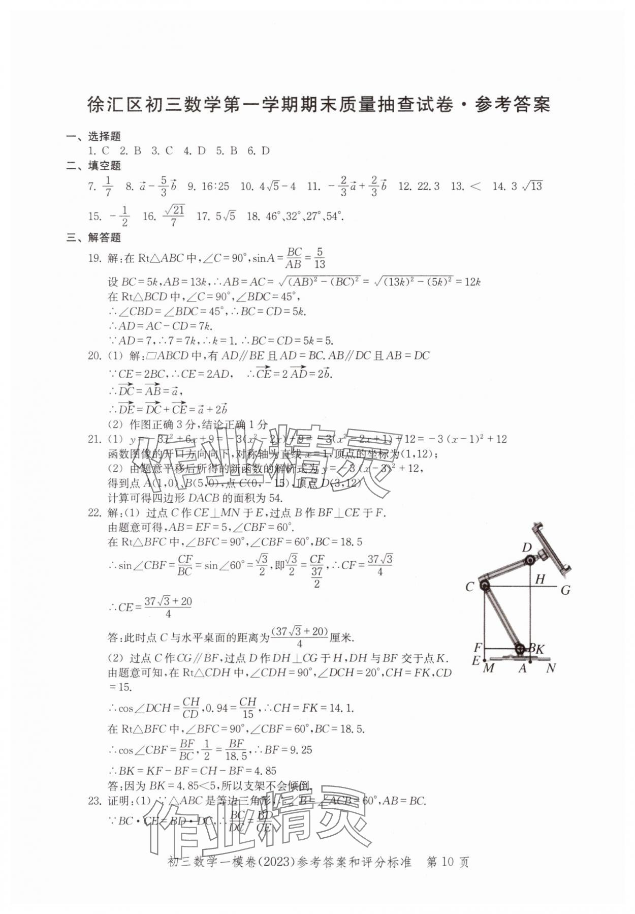 2020~2023年文化課強(qiáng)化訓(xùn)練數(shù)學(xué) 參考答案第10頁(yè)