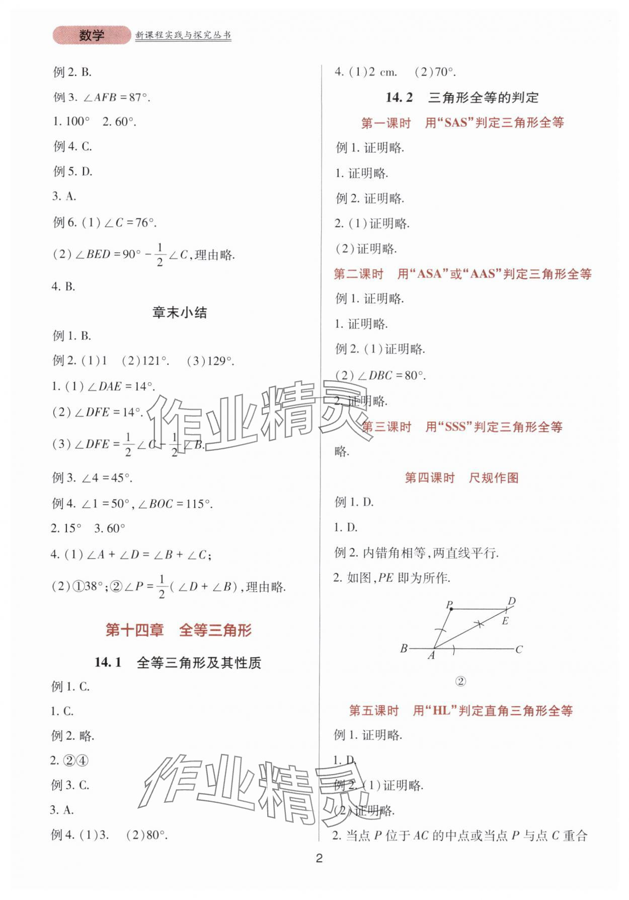 2025年新课程实践与探究丛书八年级数学上册人教版 第2页